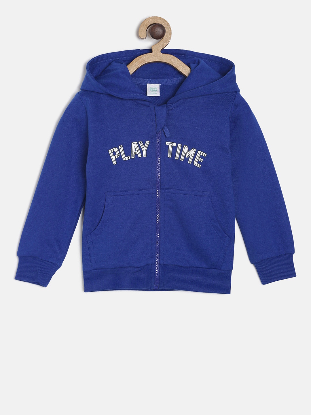 

MINI KLUB Boys Blue Solid Hooded Sweatshirt
