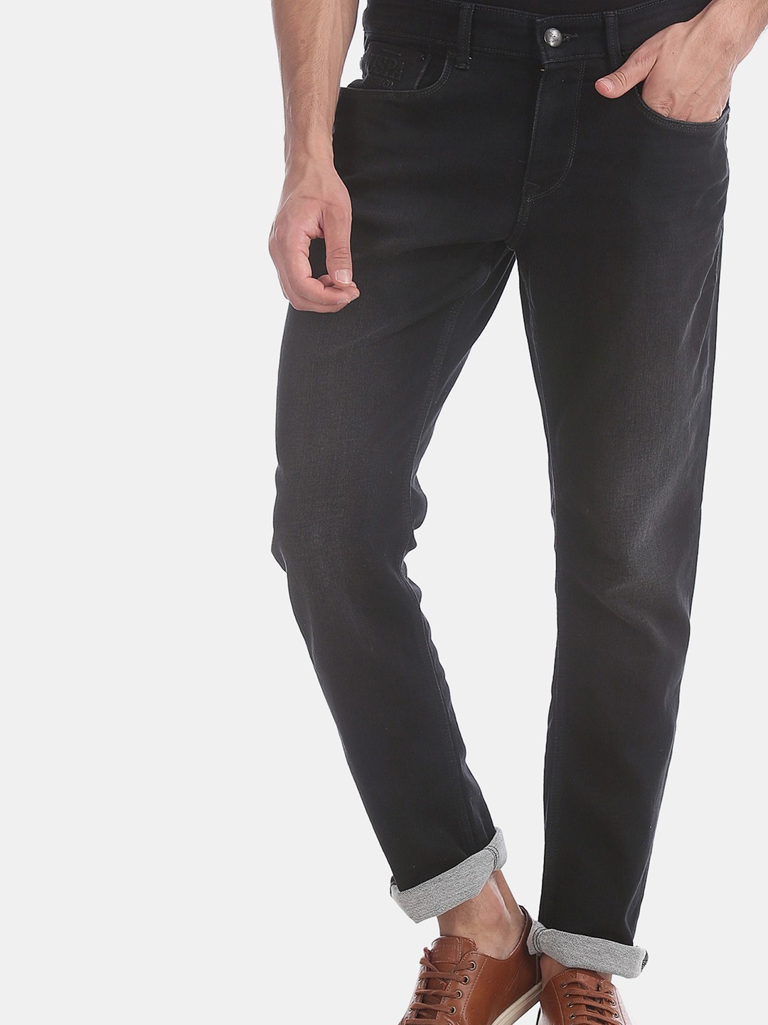 

U.S. Polo Assn. Denim Co. Men Black Brandon Slim Tapered Fit Clean Look Stretchable Jeans