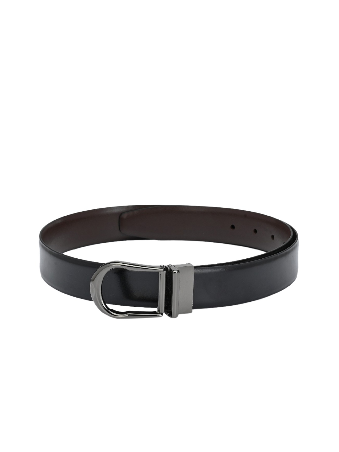 

Pacific Gold Men Black & Brown Solid Leather Reversible Belt