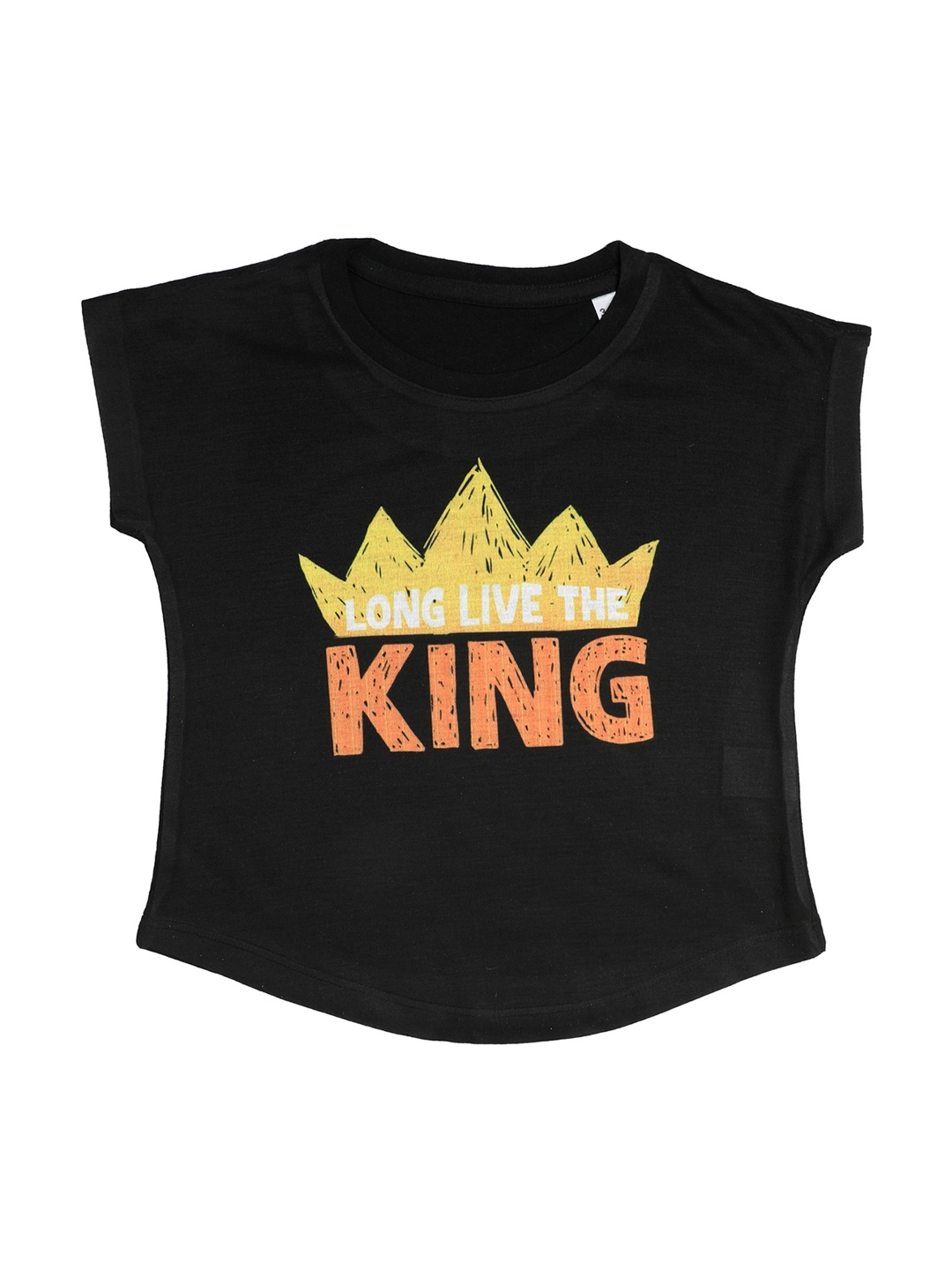 Disney by Wear Your Mind Girls Black Printed Top
