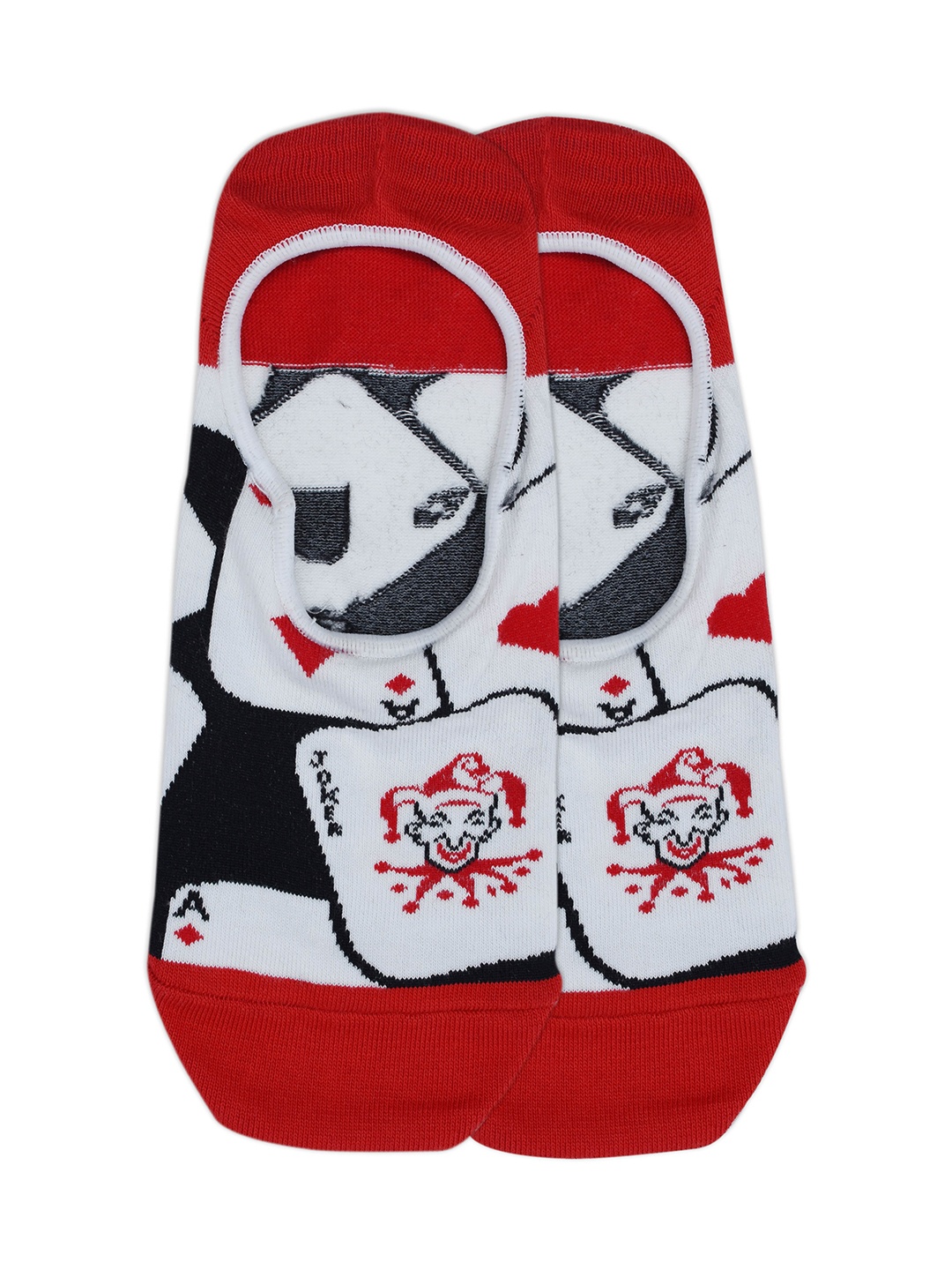 

Balenzia Men White & Red Patterned Special Edition Poker Shoe Liners