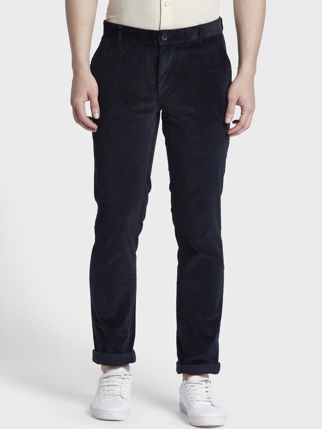 

ColorPlus Men Blue Regular Fit Solid Regular Trousers