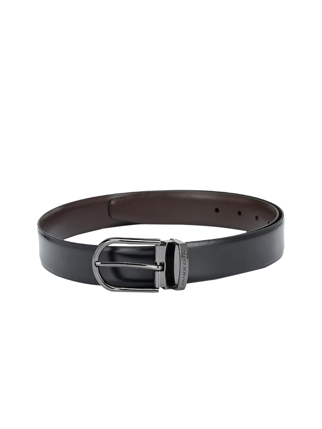 

Pacific Gold Men Black & Brown Solid Leather Reversible Belt