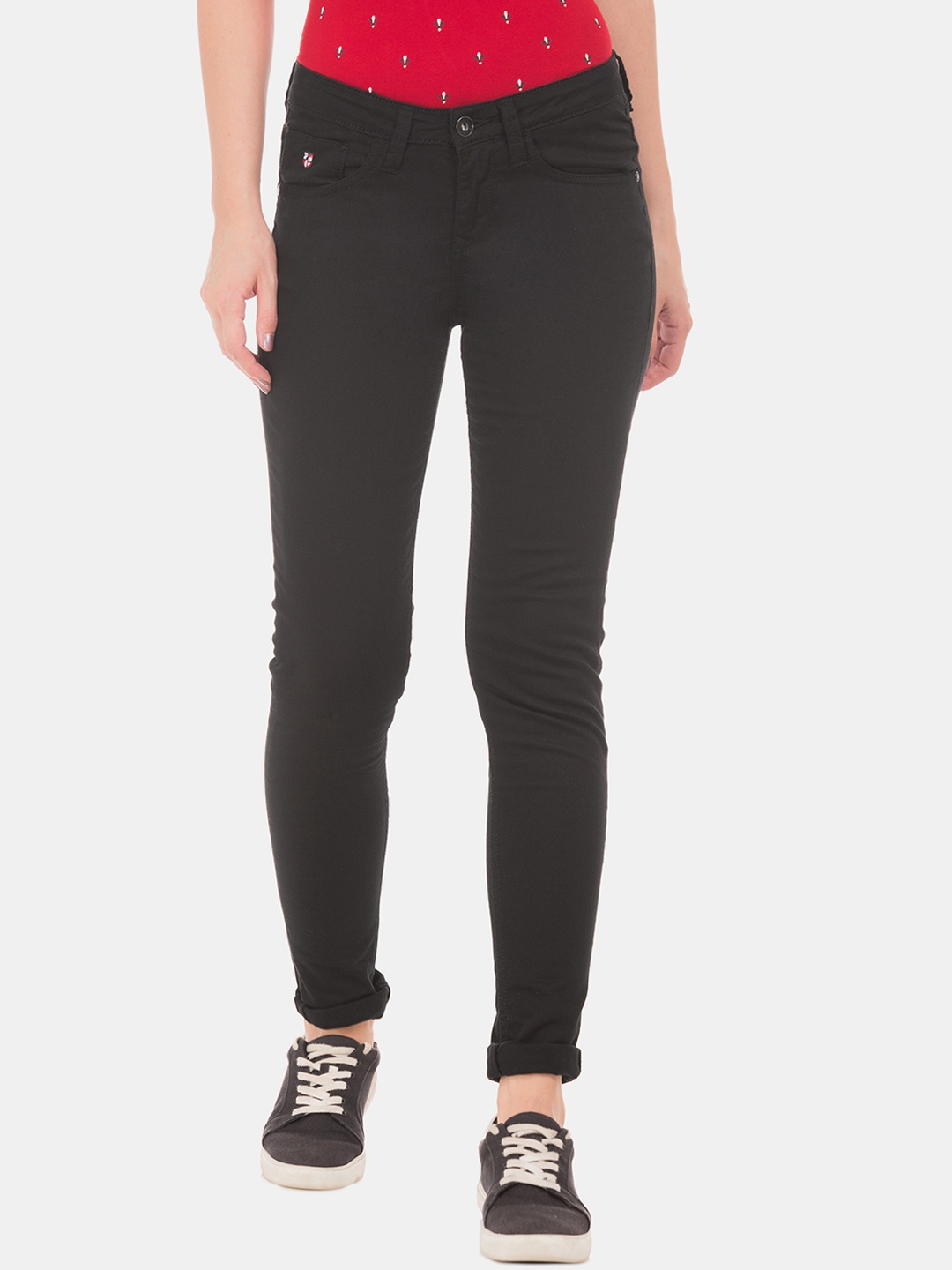

U.S. Polo Assn. Women Black Skinny Fit Mid-Rise Clean Look Jeans