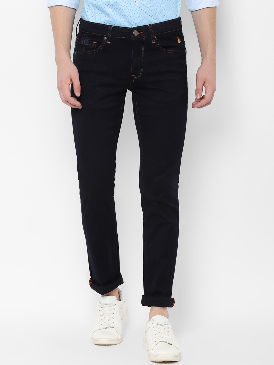 

SIMON CARTER LONDON Men Navy Blue Slim Fit Mid-Rise Clean Look Stretchable Jeans