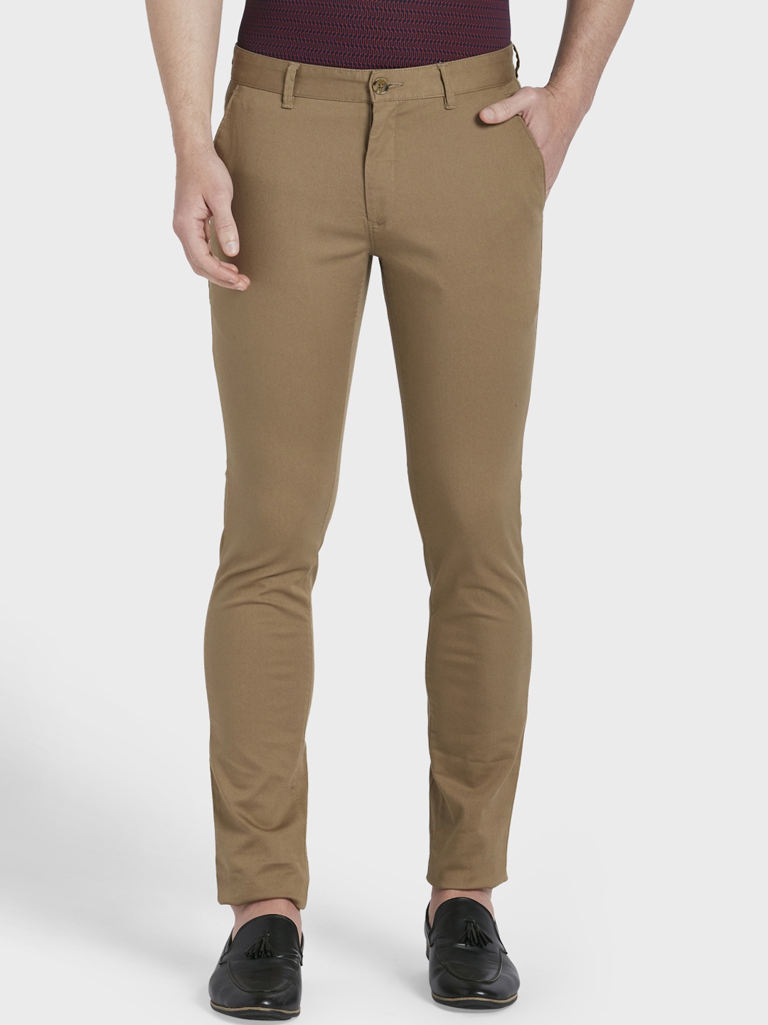 

ColorPlus Men Khaki Regular Fit Solid Regular Trousers