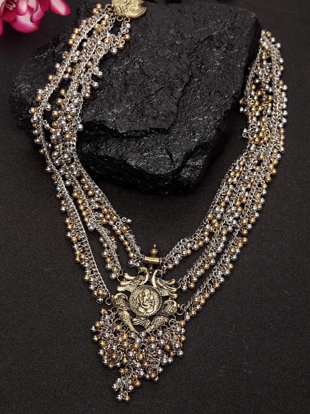 

Moedbuille Gold-Plated Handcrafted Handcrafted Temple Necklace