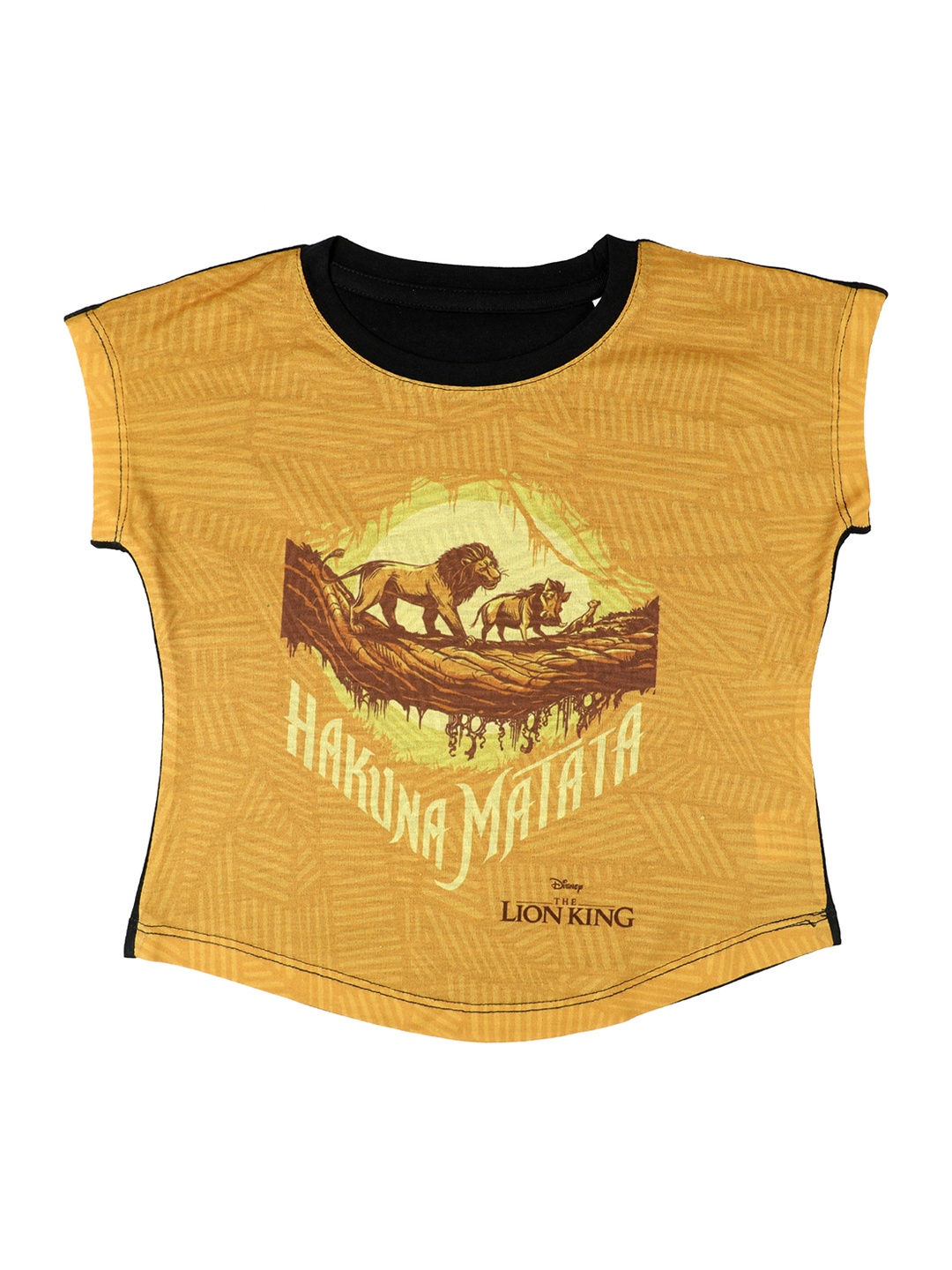 

Disney by Wear Your Mind Girls Yellow Printed Top