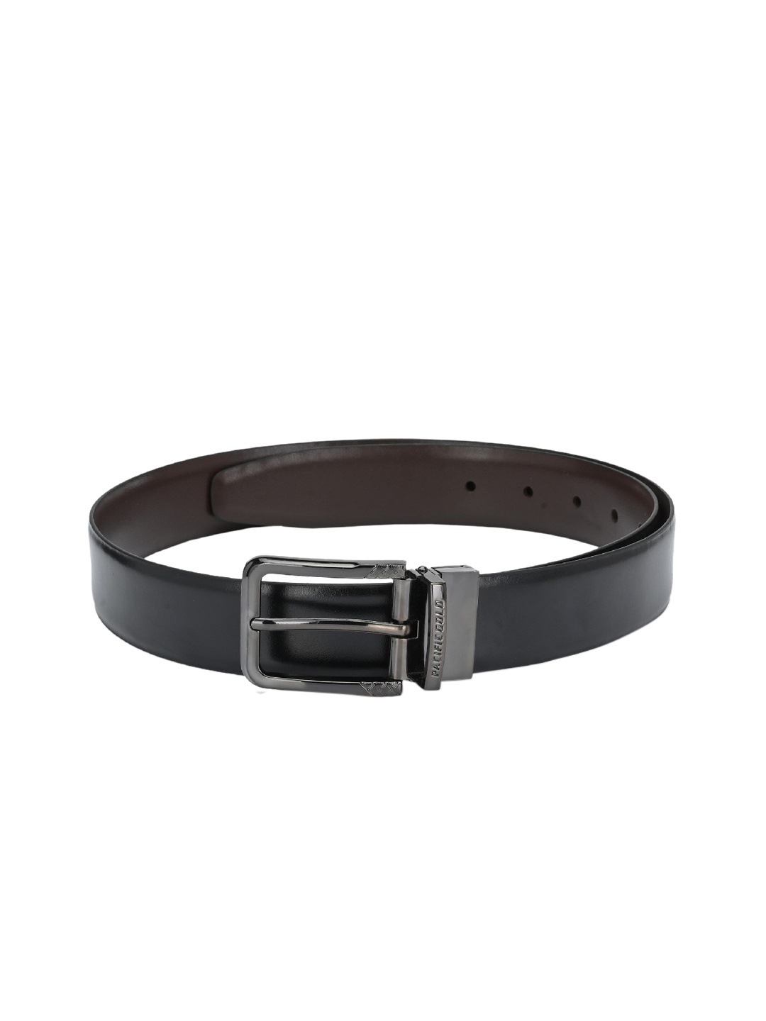 

Pacific Gold Men Black Solid Leather Belt