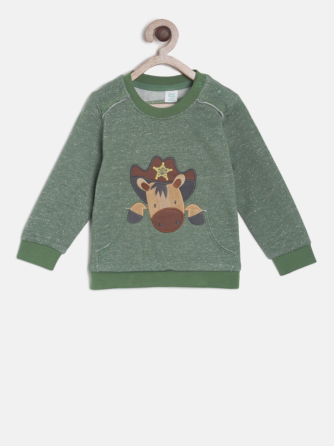 

MINI KLUB Boys Green Embroidered Sweatshirt
