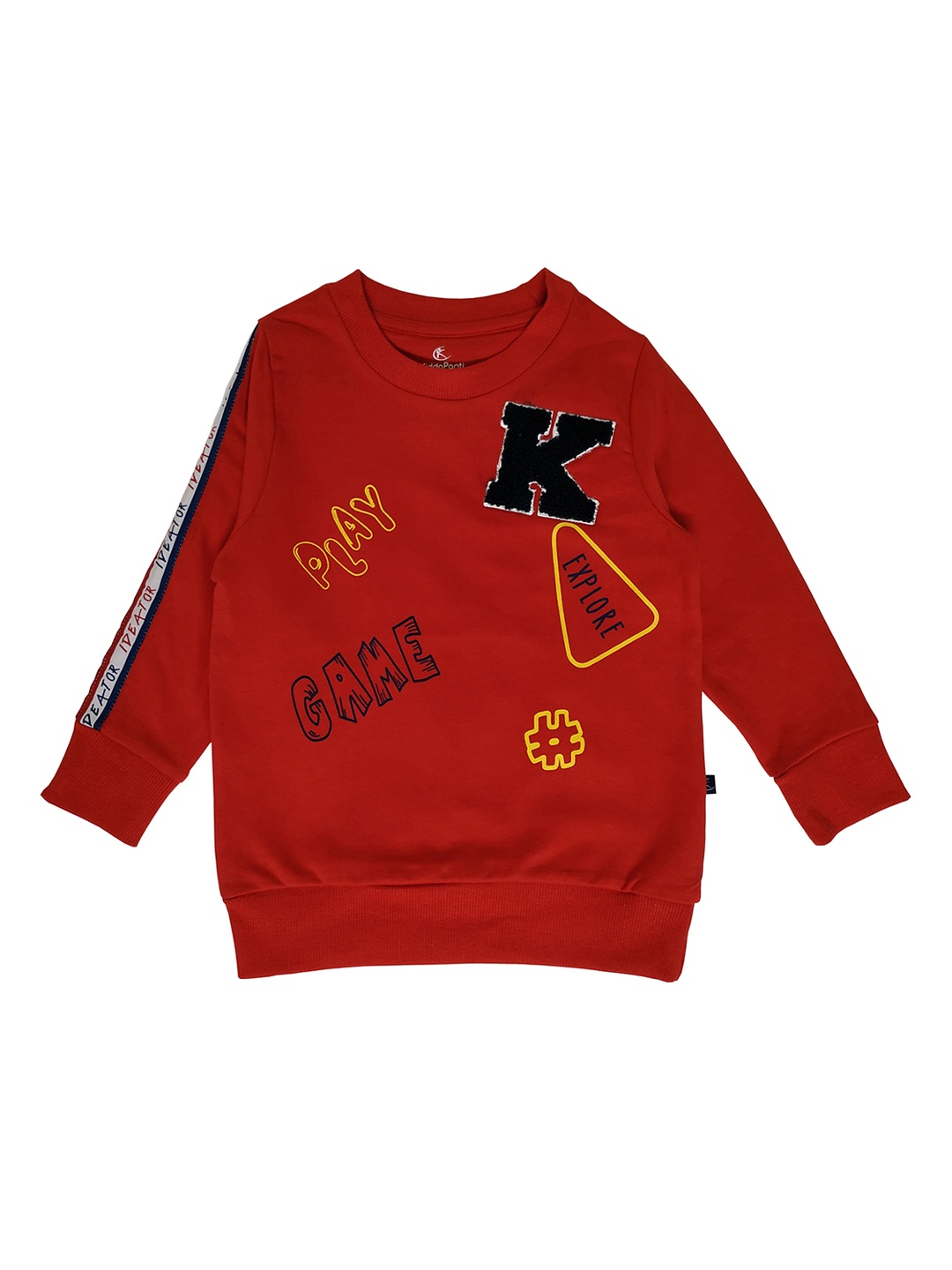

KiddoPanti Boys Red Printed Sweatshirt