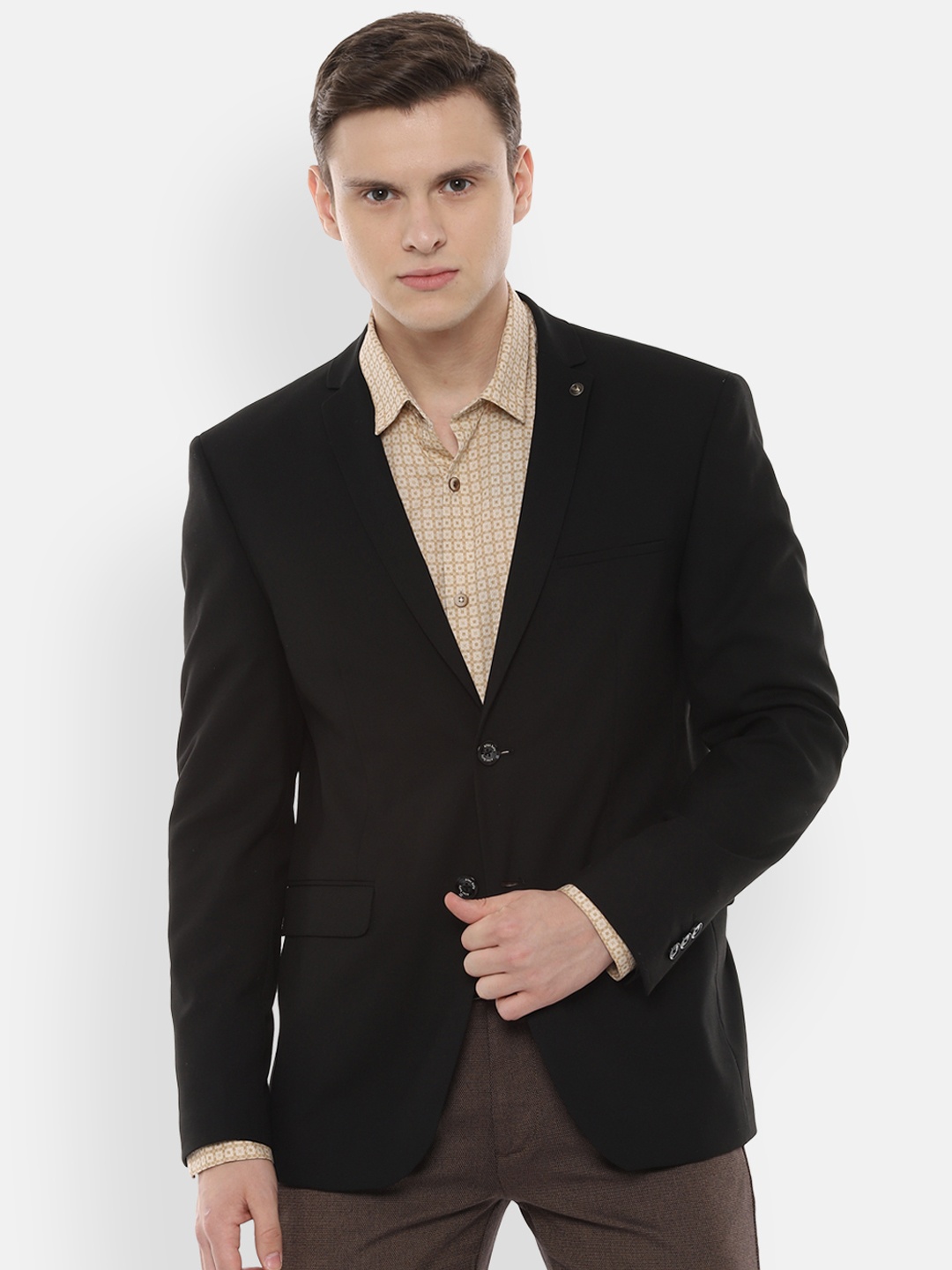 

Allen Solly Men Black Solid Slim Fit Single-Breasted Blazer