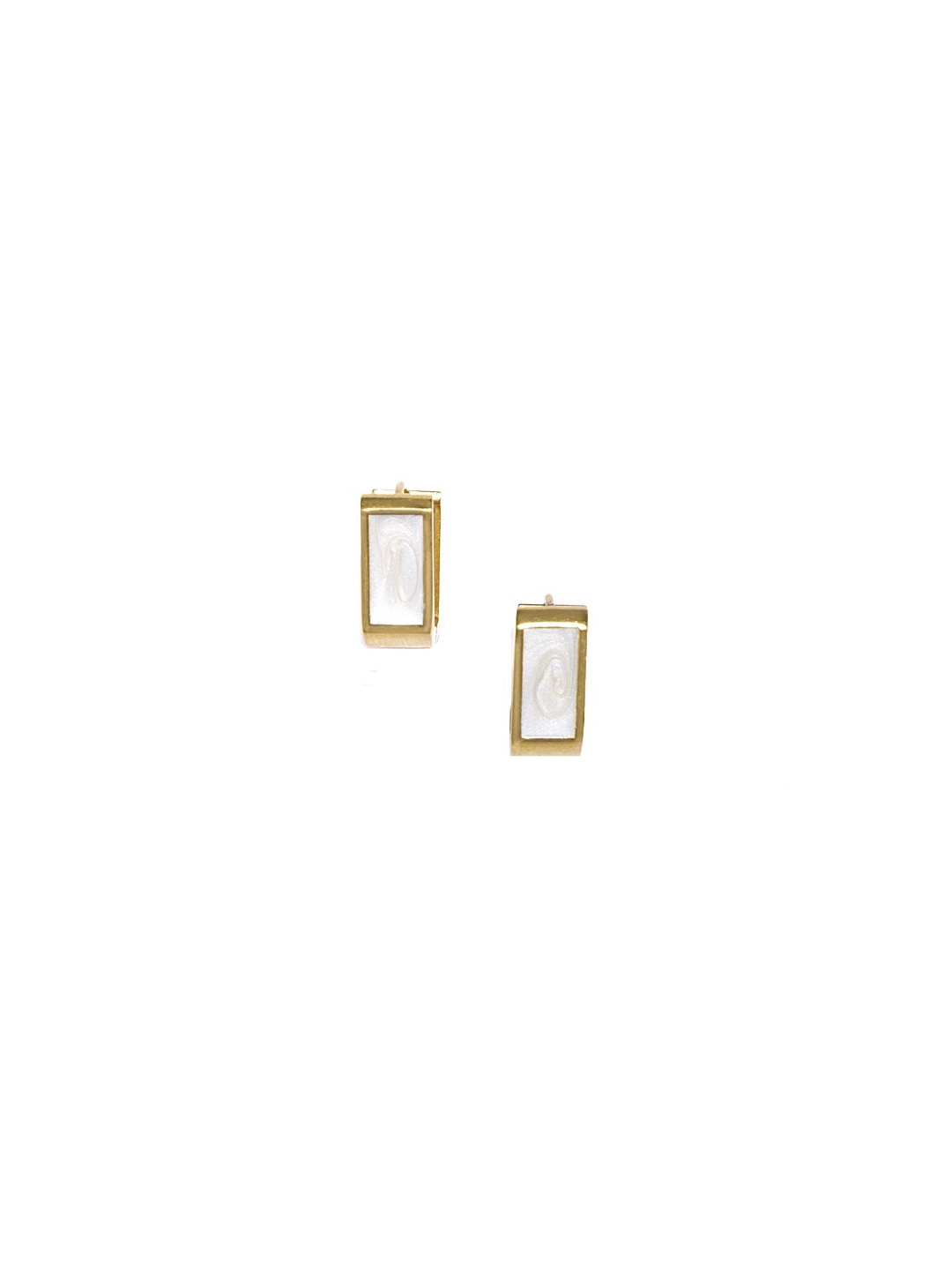 

Blisscovered Gold-Toned & White Geometric Hoop Earrings