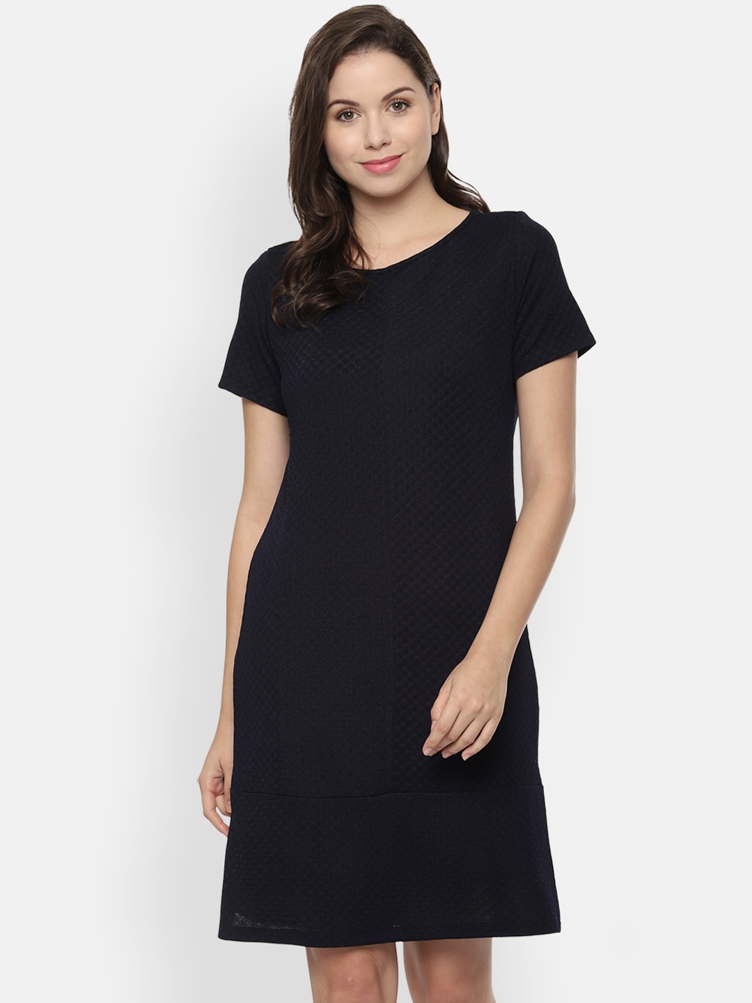 

Allen Solly Woman Women Self Design Black T-shirt Dress