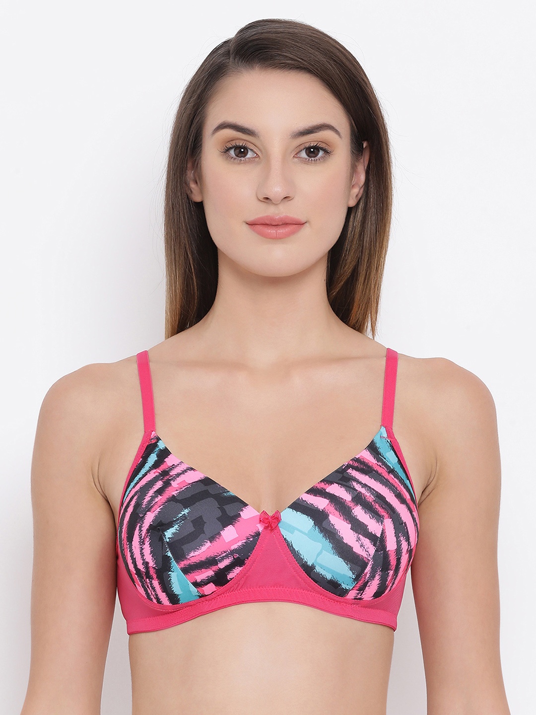 

Clovia Padded Non-Wired Printed Bra, Pink