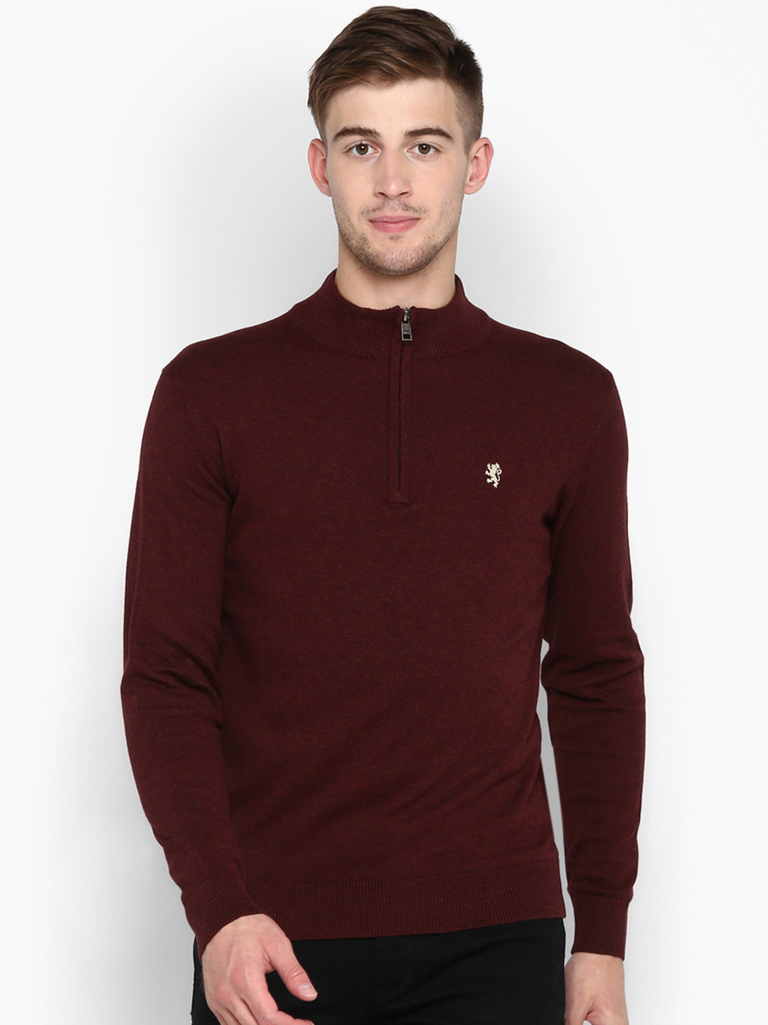 

Red Tape Men Maroon Solid Sweater
