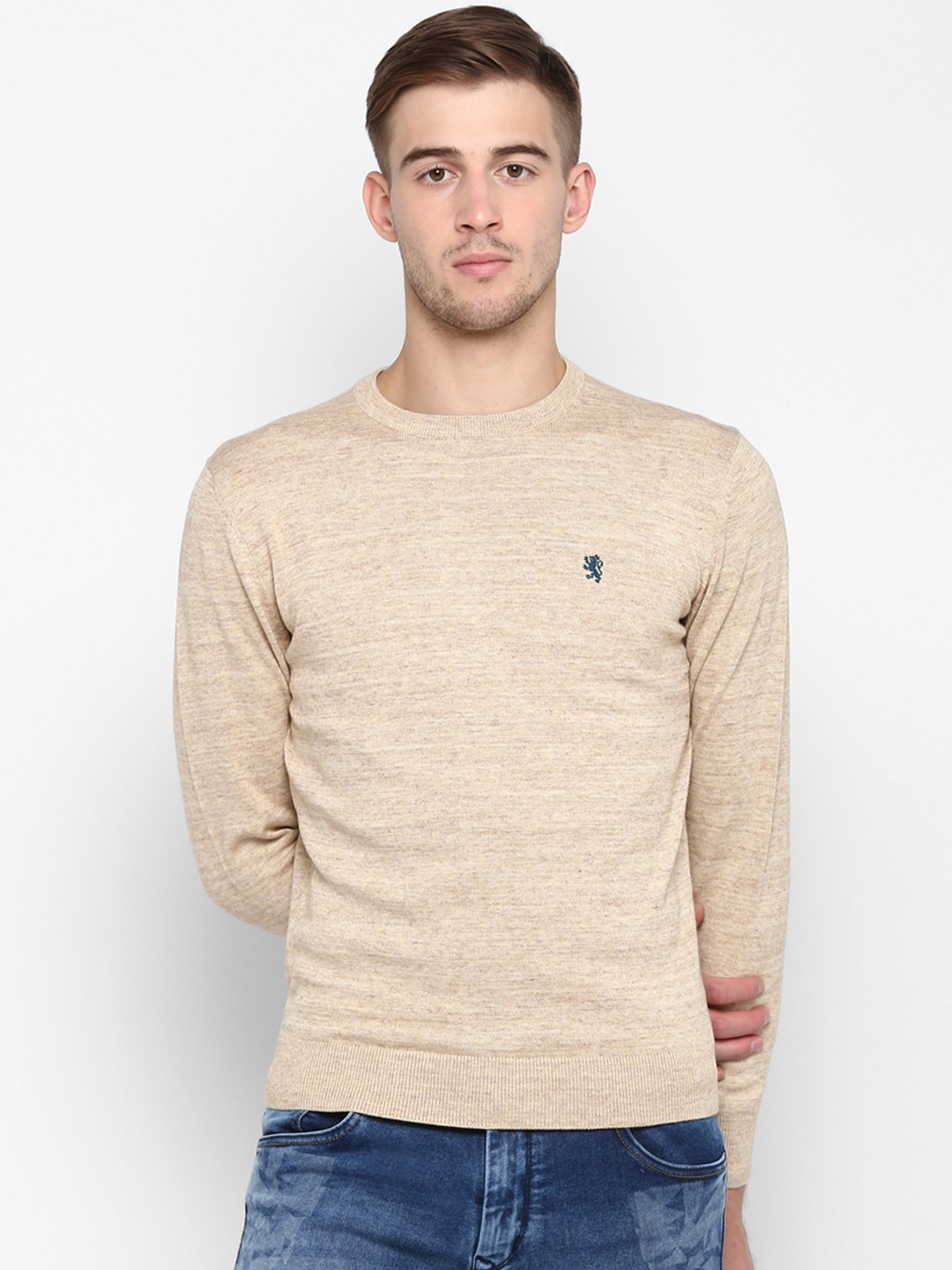 

Red Tape Men Beige Solid Sweater