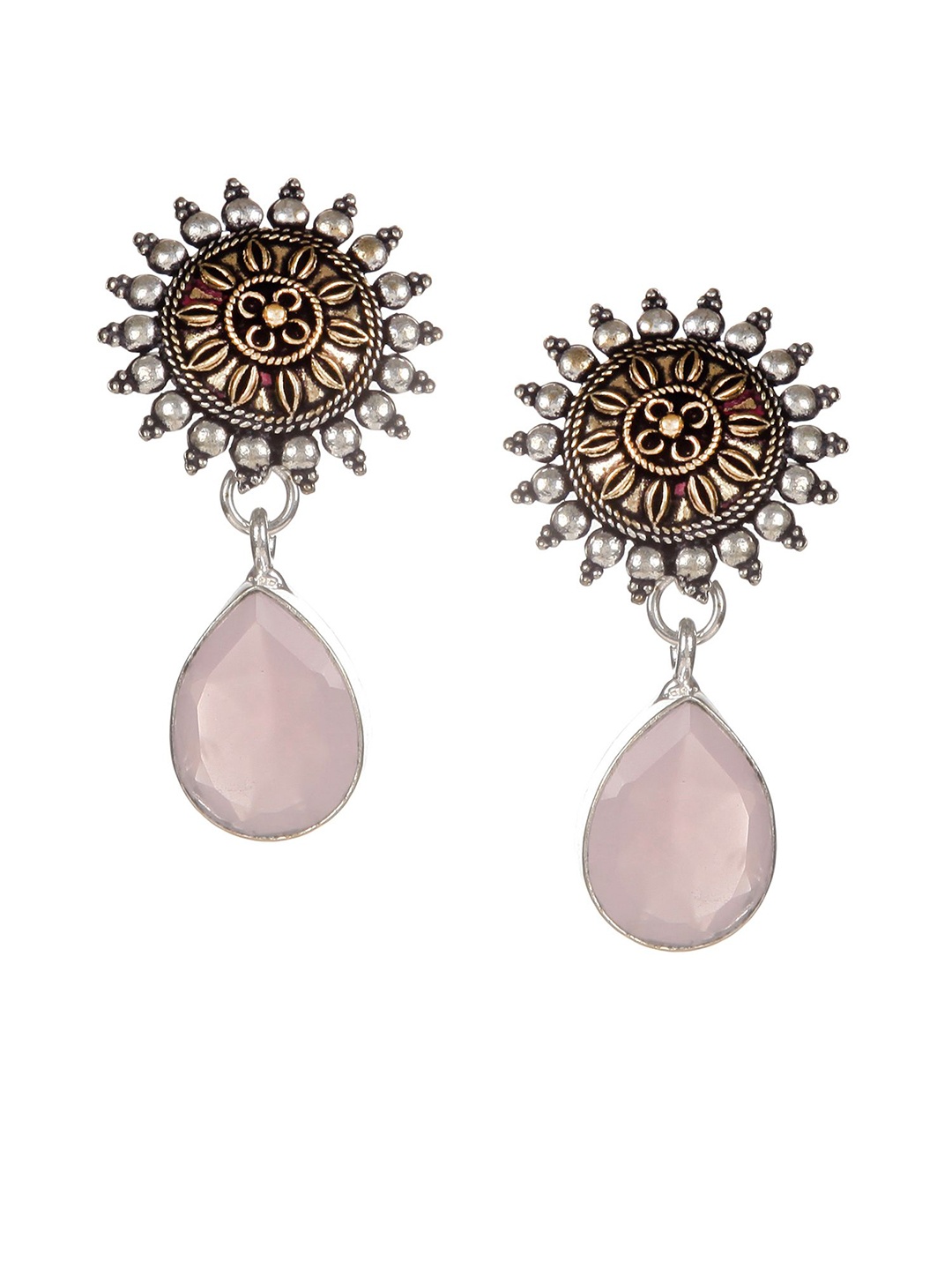 

Bamboo Tree Jewels Pink & Gold-Toned Classic Drop Earrings