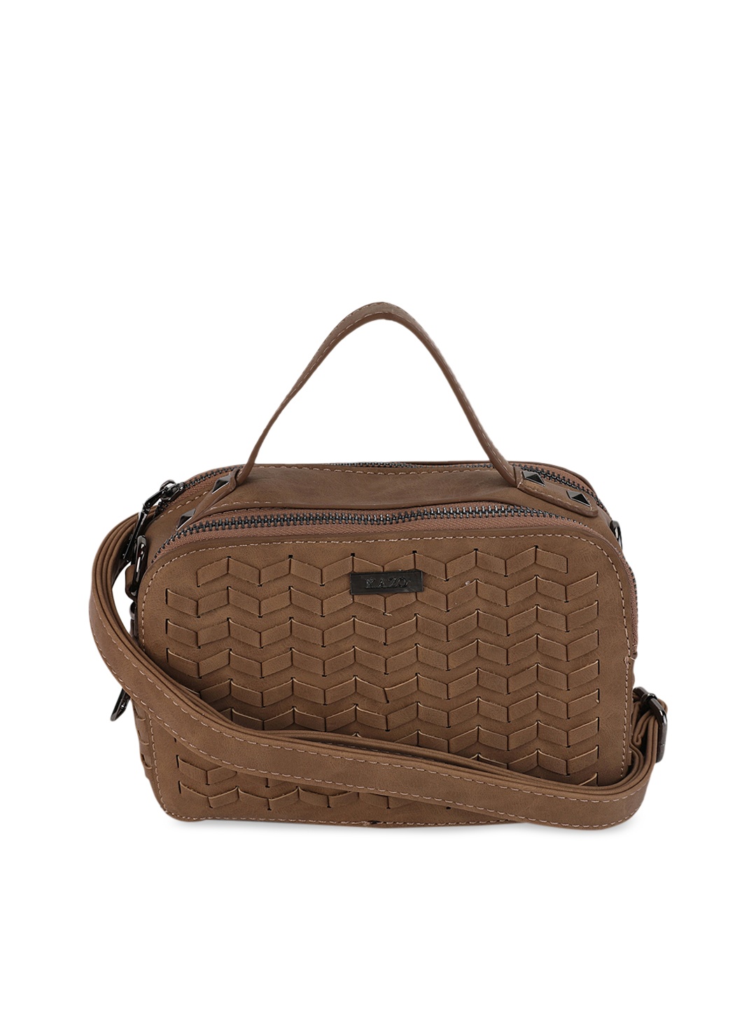 

Kazo Brown Textured Handheld Bag