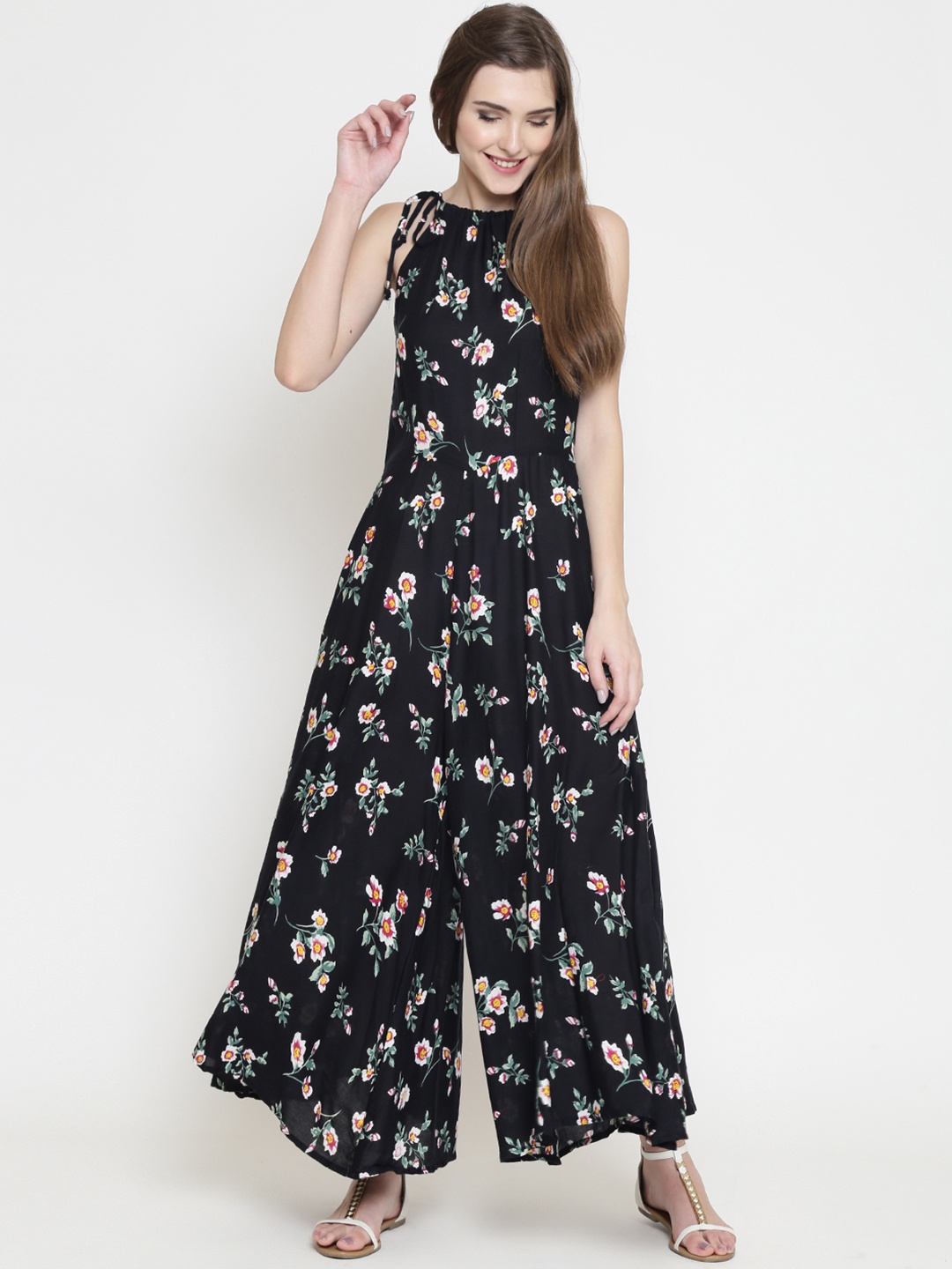

Sera Women Black & Green Printed Basic Jumpsuit