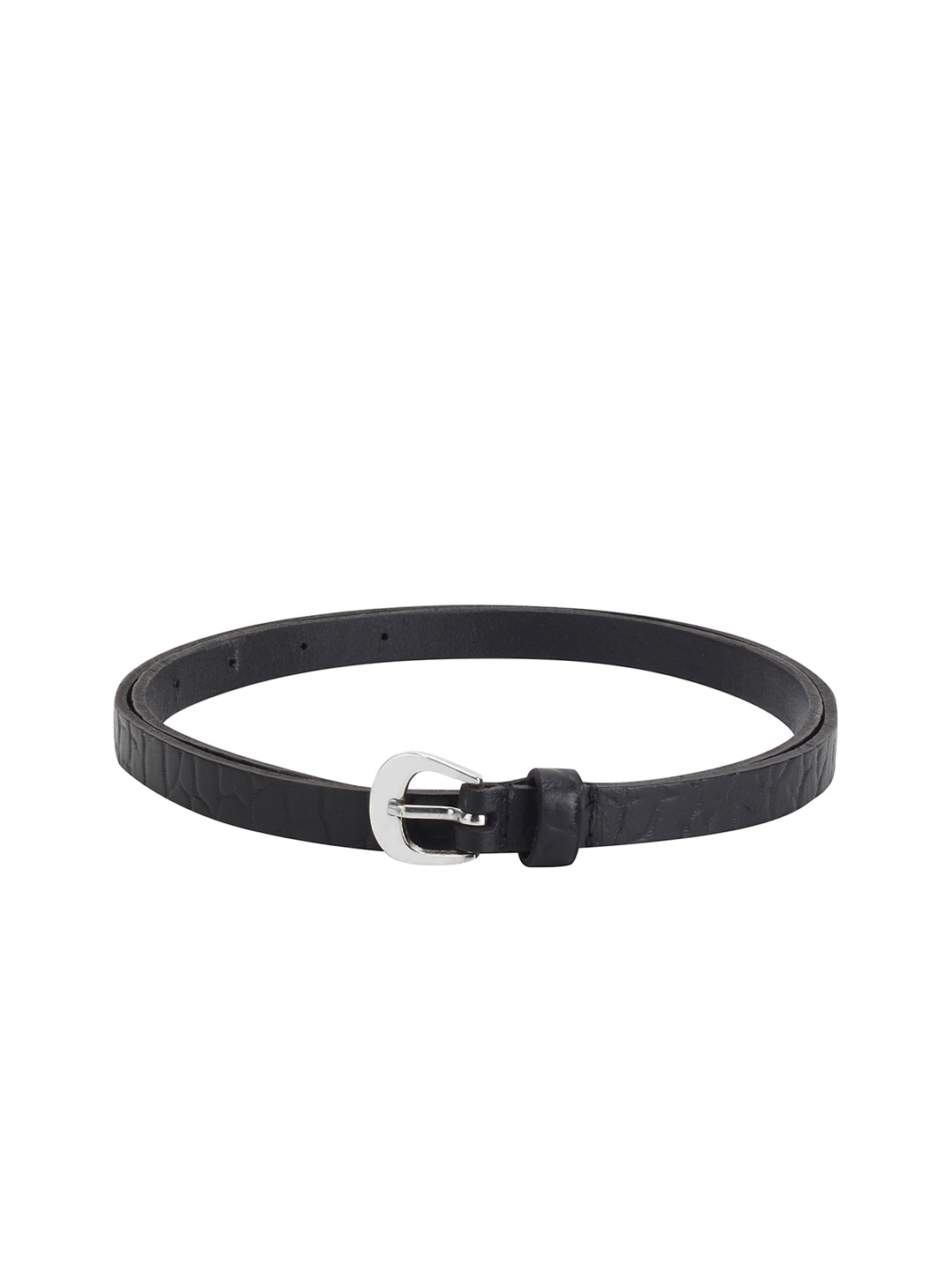 

Aditi Wasan Women Black Textured Leather Belt