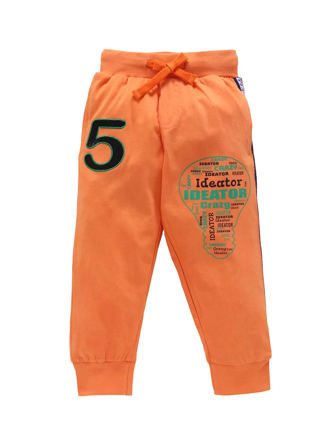 

KiddoPanti Boys Orange Printed Joggers
