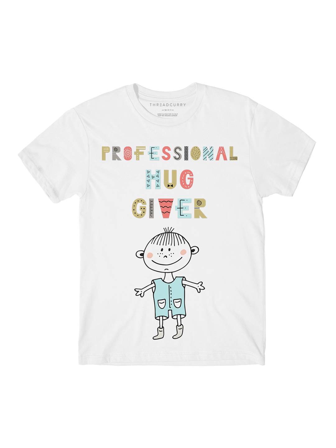 

THREADCURRY Boys White Printed Round Neck T-shirt