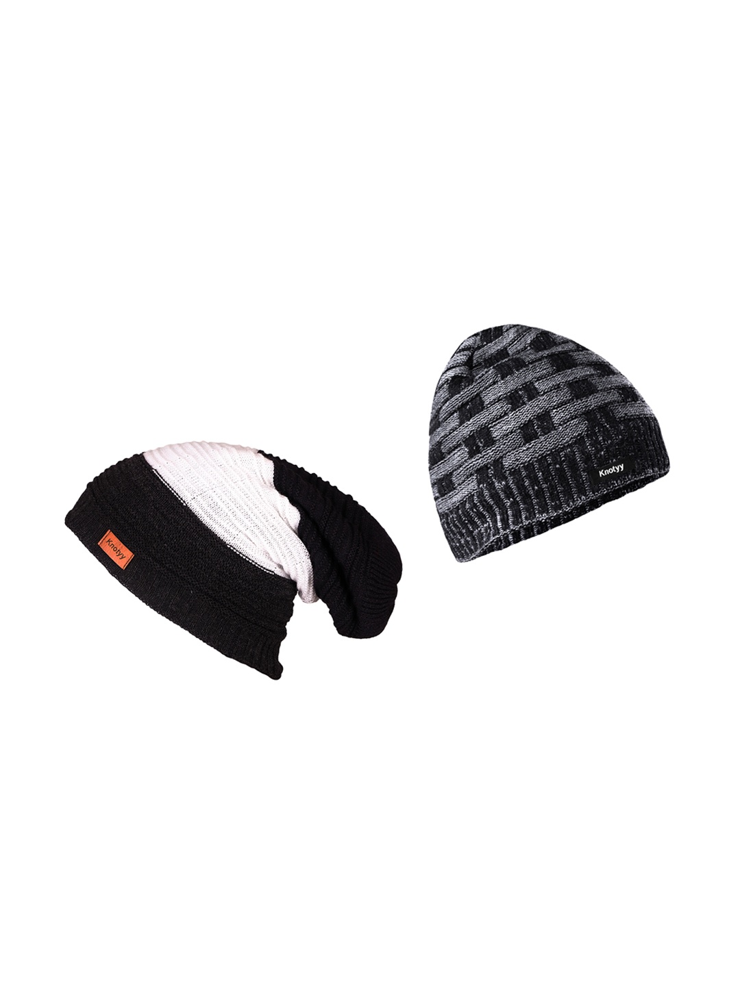 Knotyy Men Multicoloured Solid Beanie, Multi