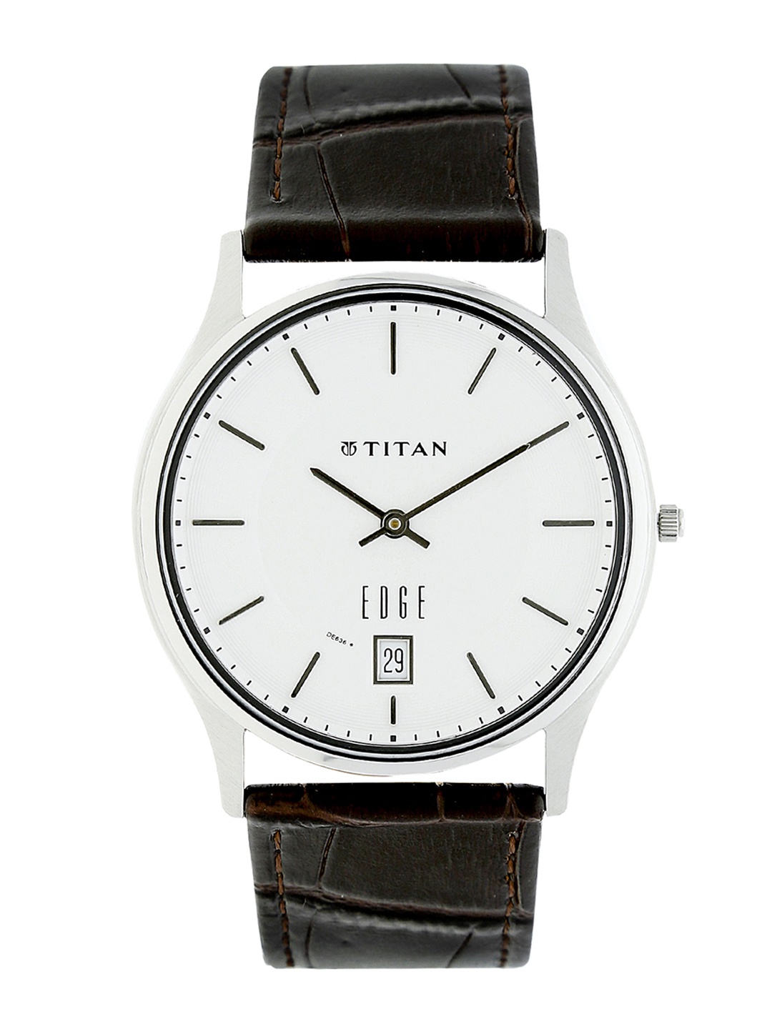 

Titan Men White Analogue Leather Watch 1683SL01