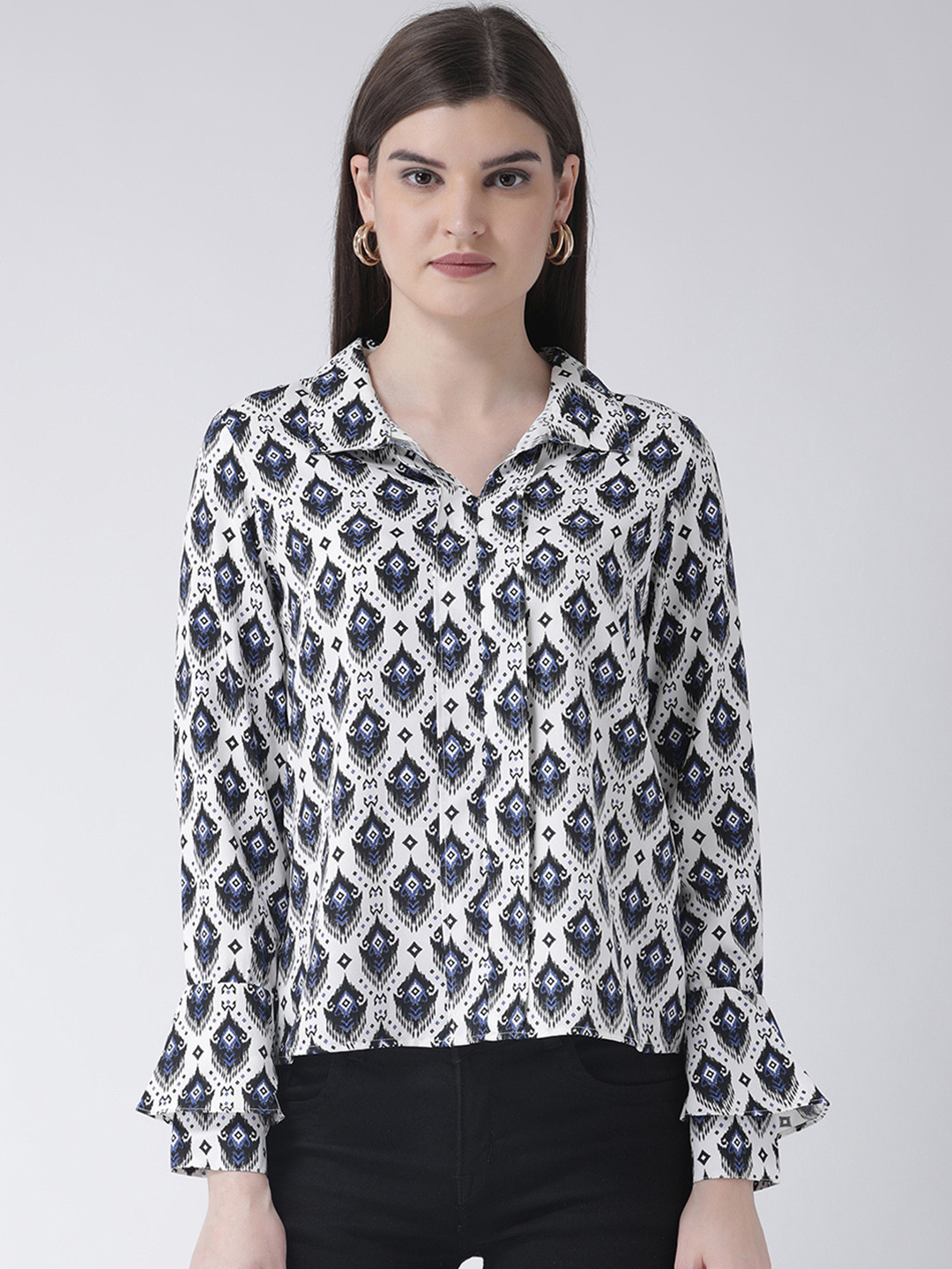 

Latin Quarters Women Off-White Printed Top