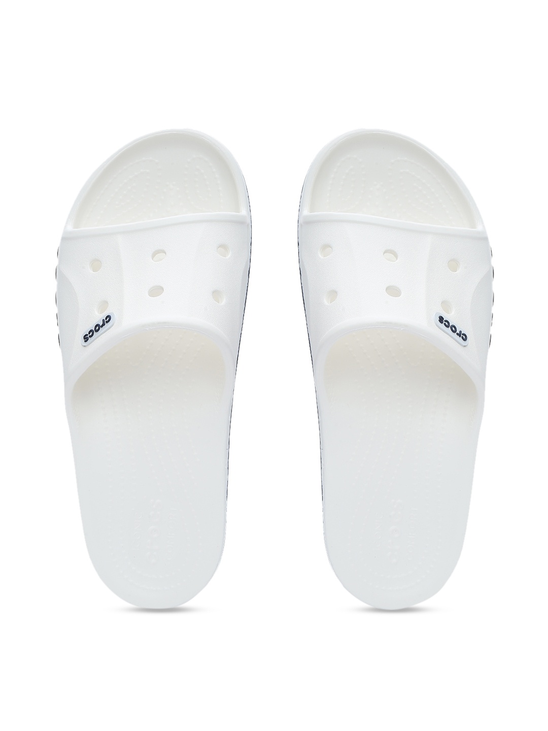 

Crocs Unisex White Solid Bayaband Sliders