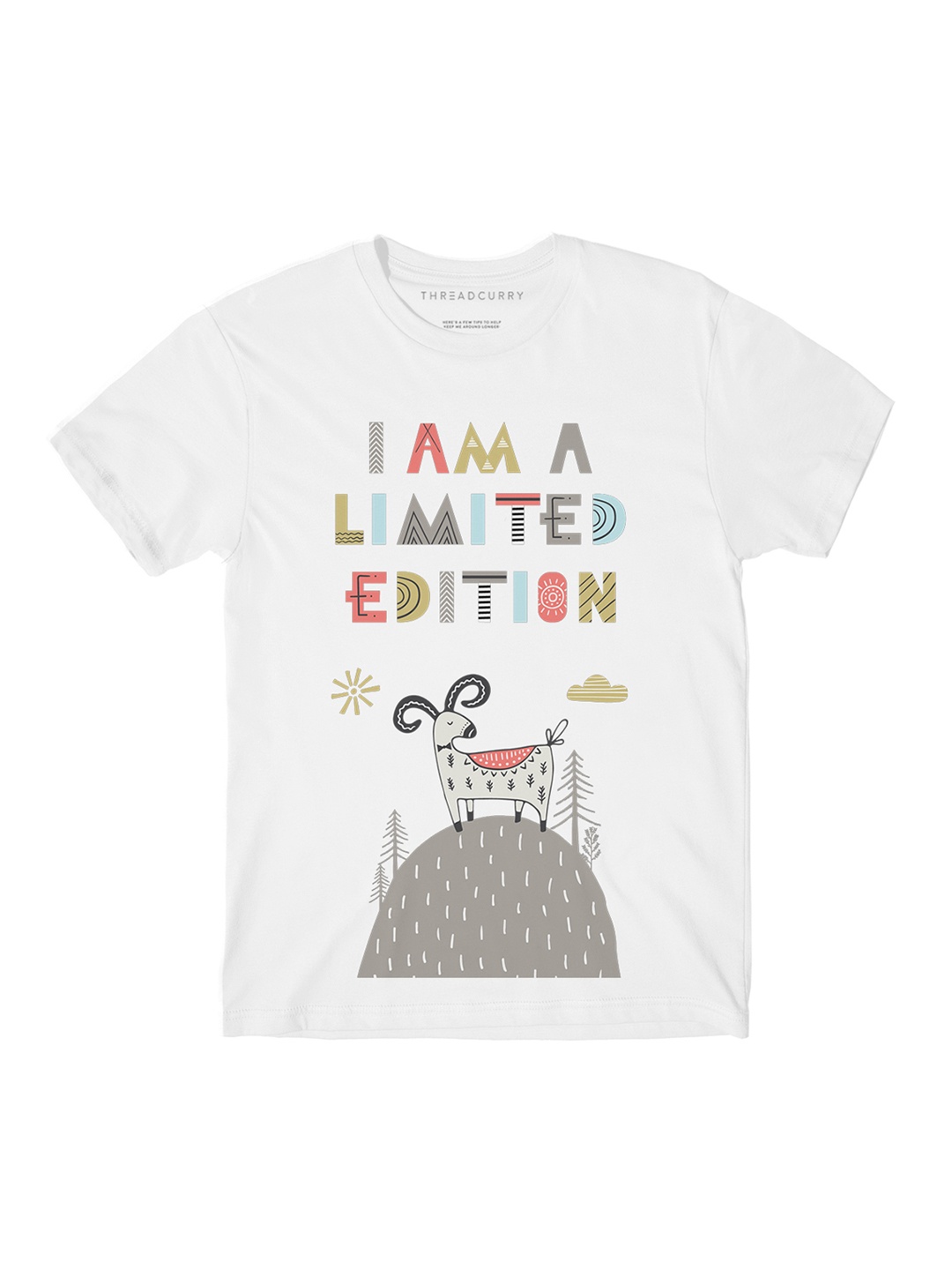 

THREADCURRY Boys White Printed Round Neck T-shirt