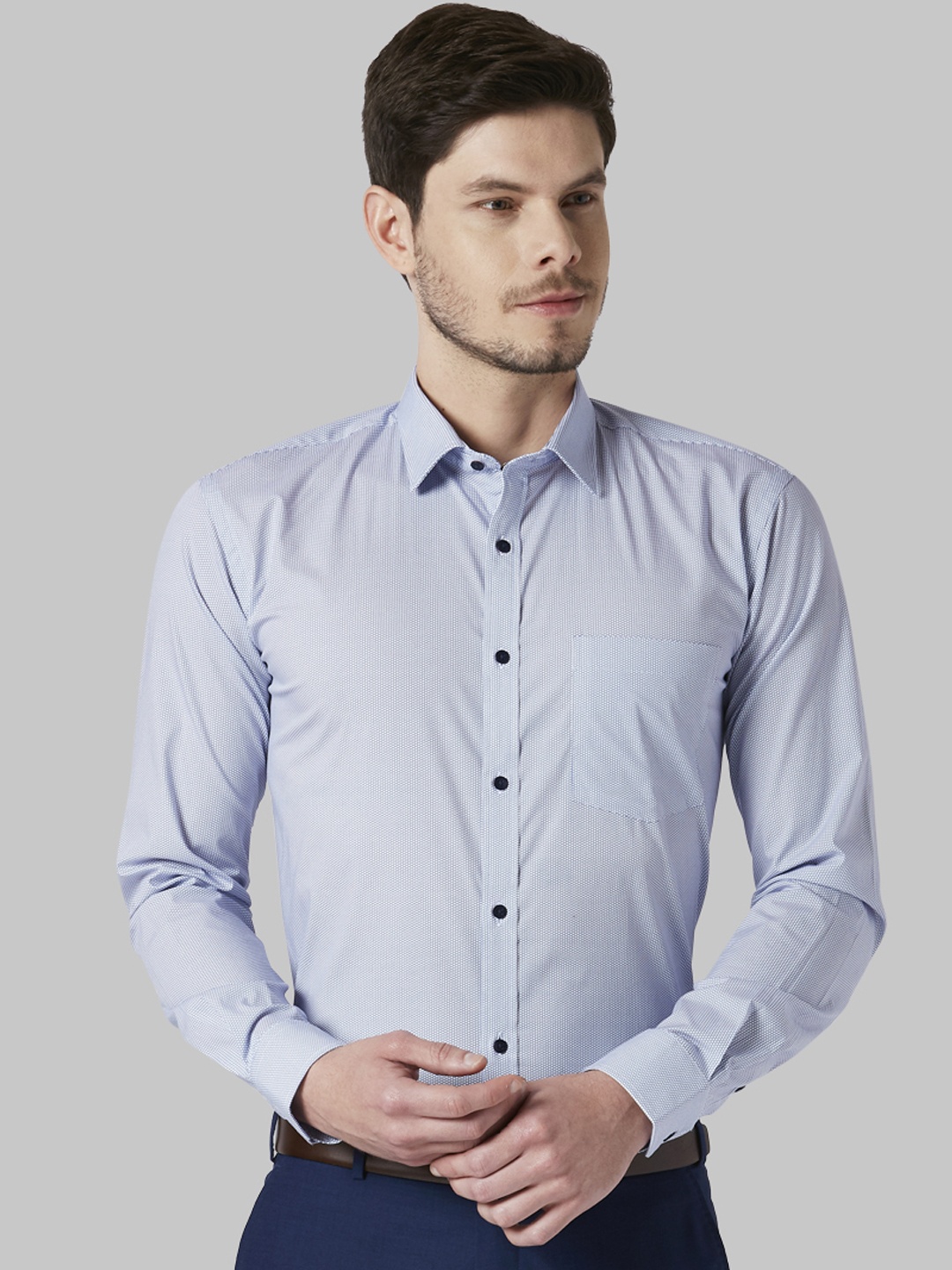 

Park Avenue Men Blue Slim Fit Printed Formal Shirt