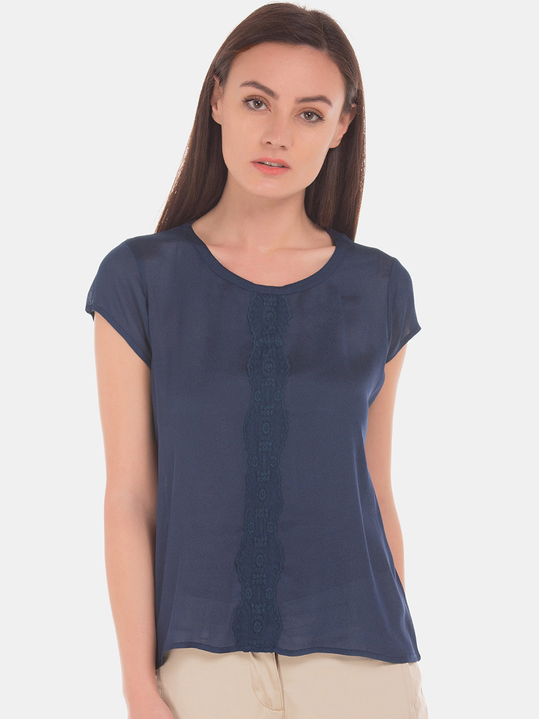 

Arrow Women Blue Solid Top