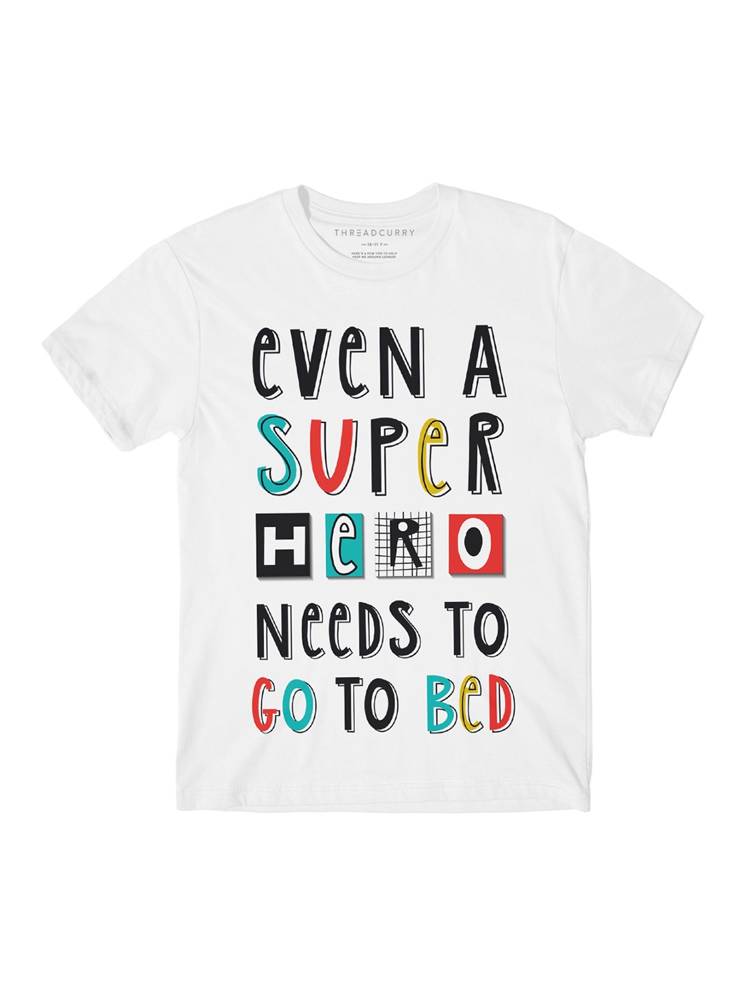 

THREADCURRY Boys White Printed Round Neck T-shirt