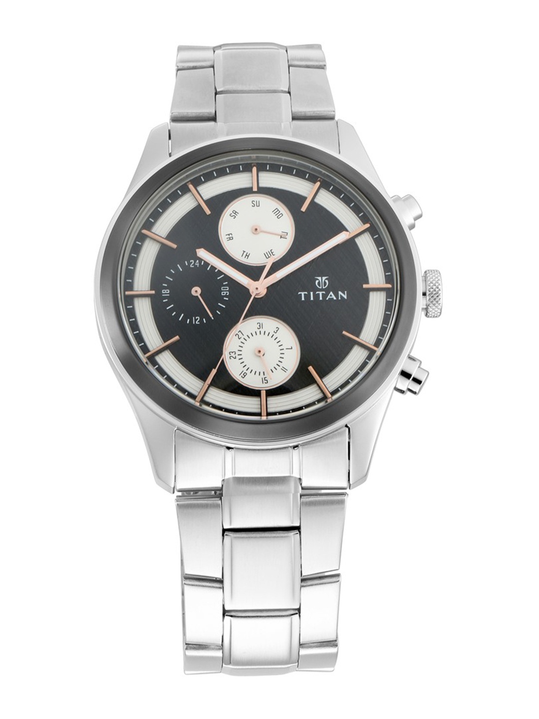

Titan Men Black Analogue Watch 1805KM01