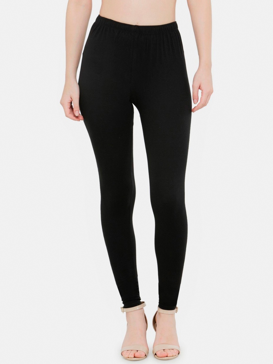 

TAG 7 Women Black Solid Ankle-Length Legging