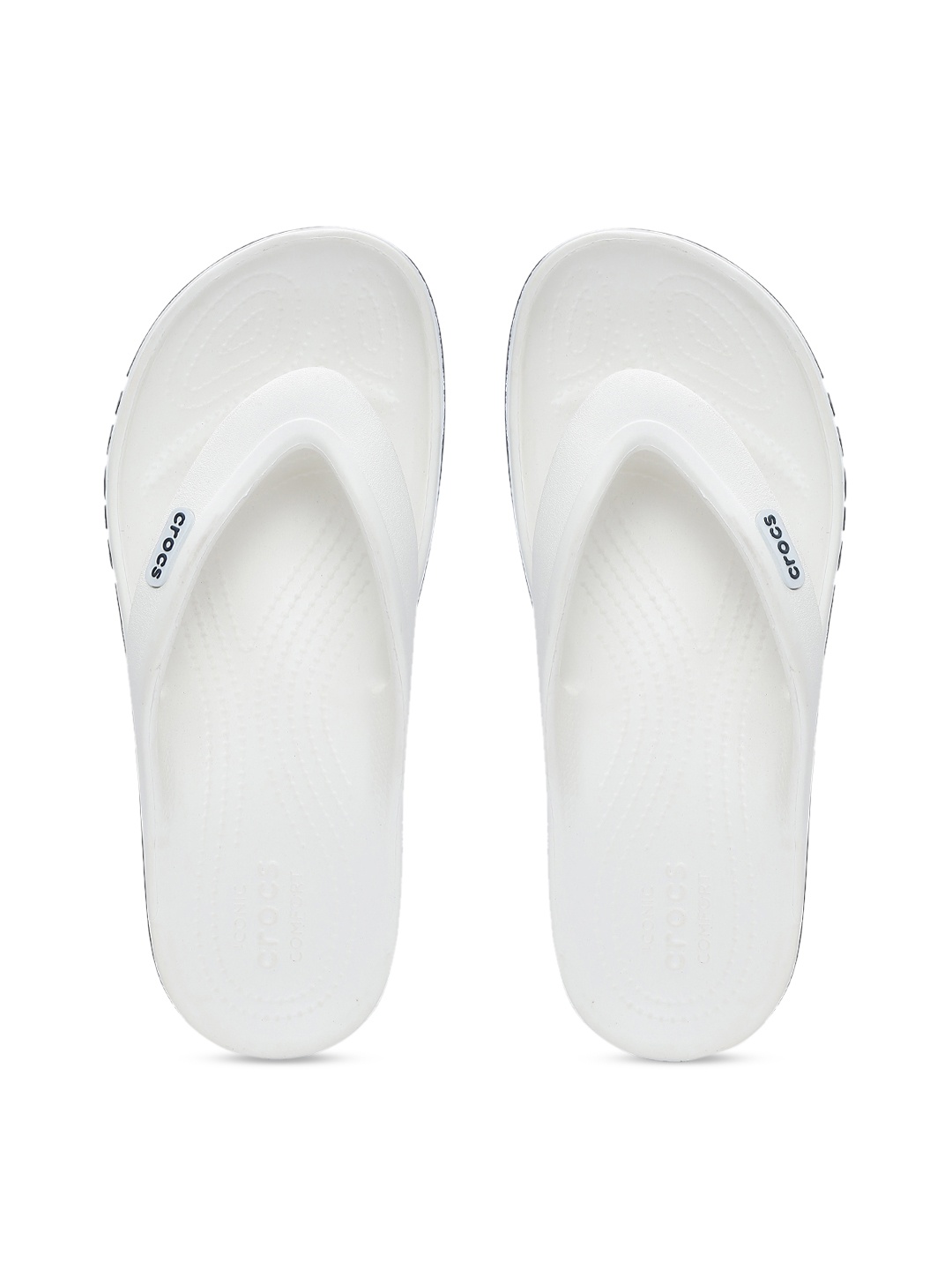 

Crocs Unisex White Solid Bayaband Thong Flip-Flops