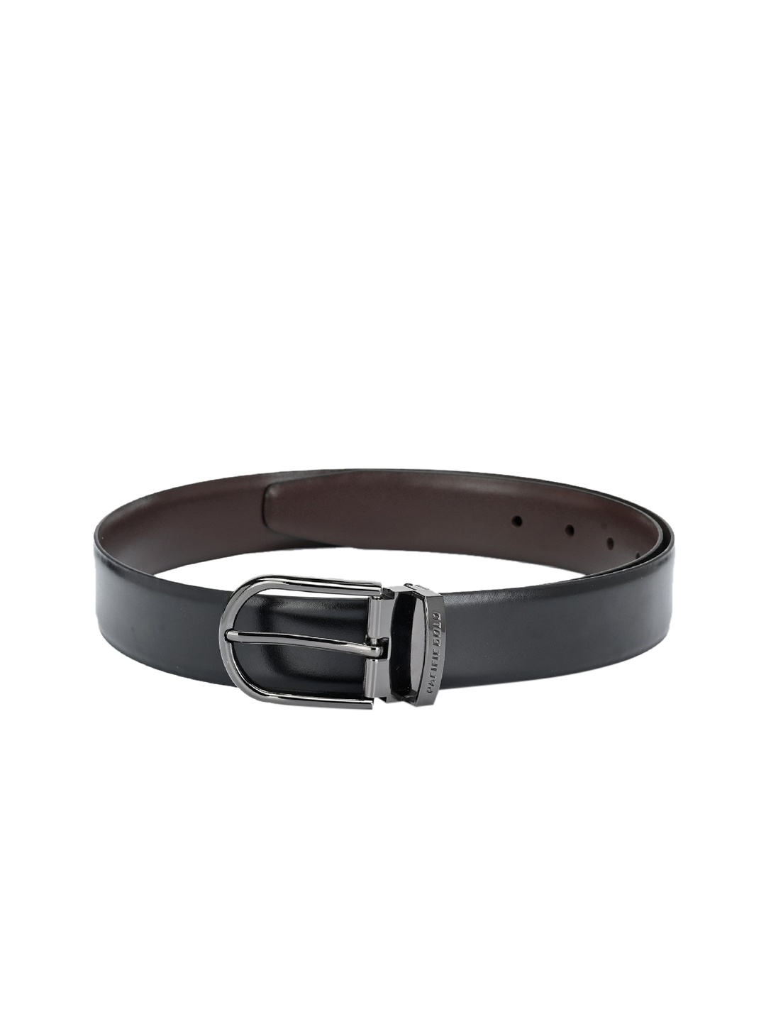 

Pacific Gold Men Black & Brown Solid Leather Reversible Belt