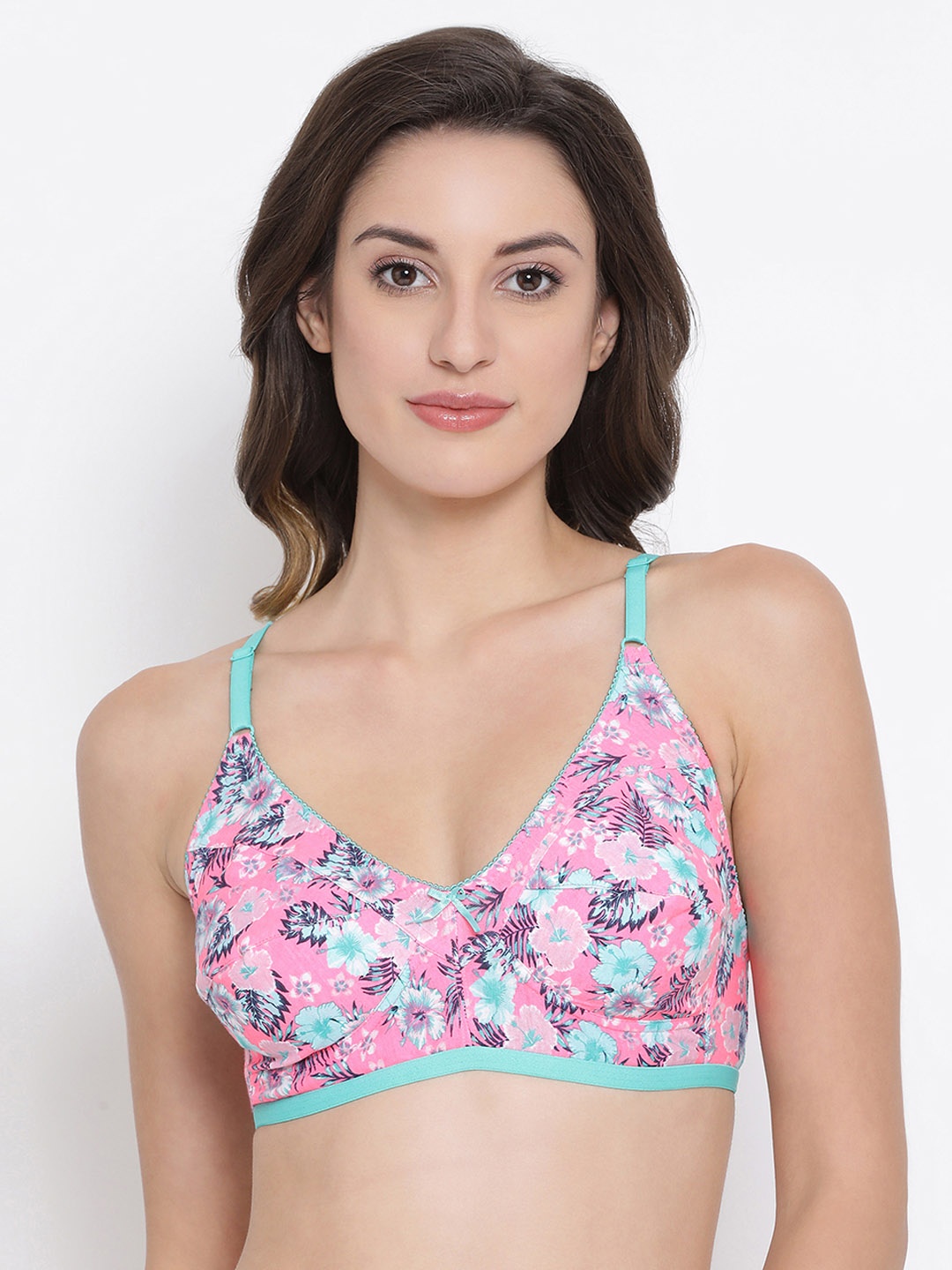 

Clovia Pink Printed Non-Wired Non Padded Everyday Bra BR0185L1432B