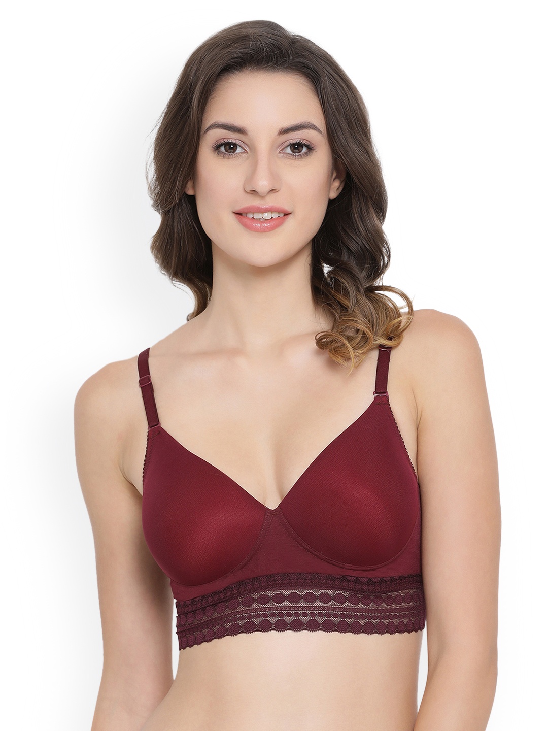 

Clovia Purple Solid Non-Wired Lightly Padded Bralette Bra BR1889P1532B