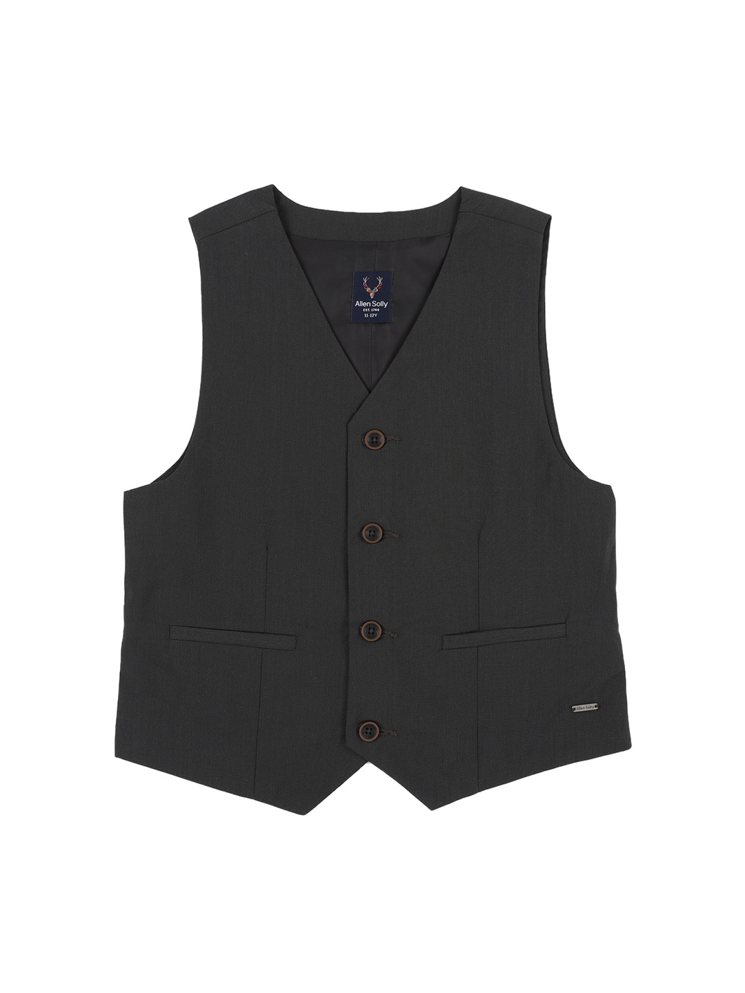 

Allen Solly Junior Boys Grey Solid Woven Waistcoat