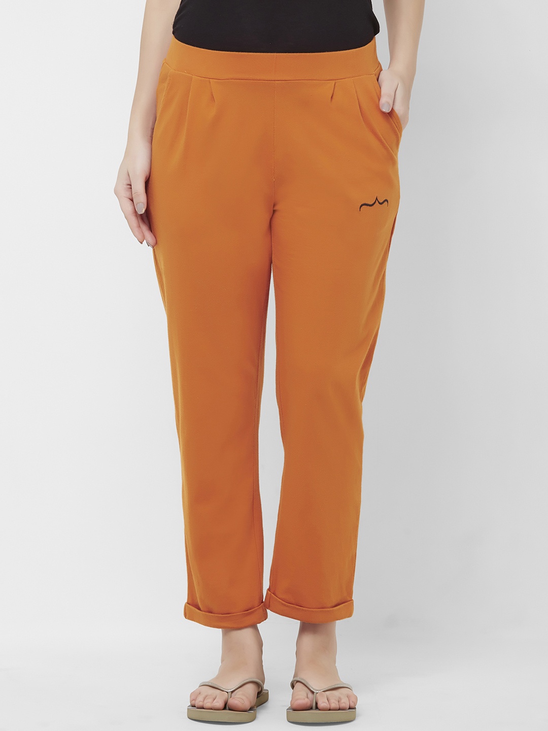 

Mystere Paris Women Orange Solid Lounge Pant