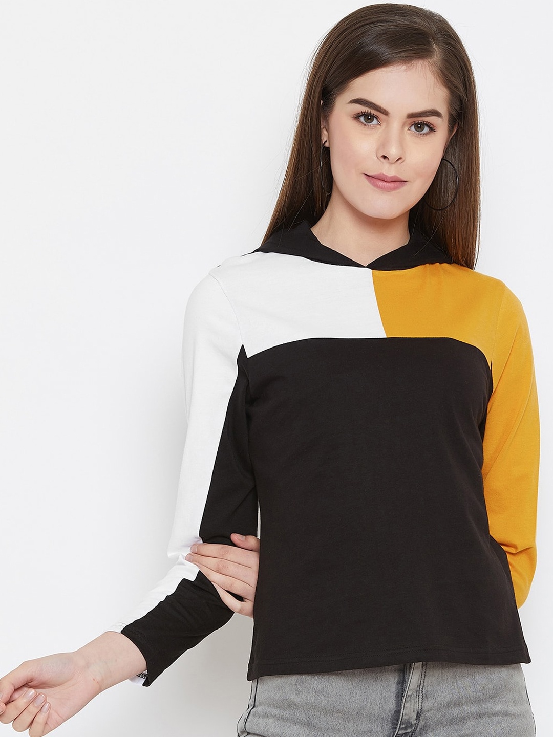 

GRITSTONES Women Black Colourblocked Top