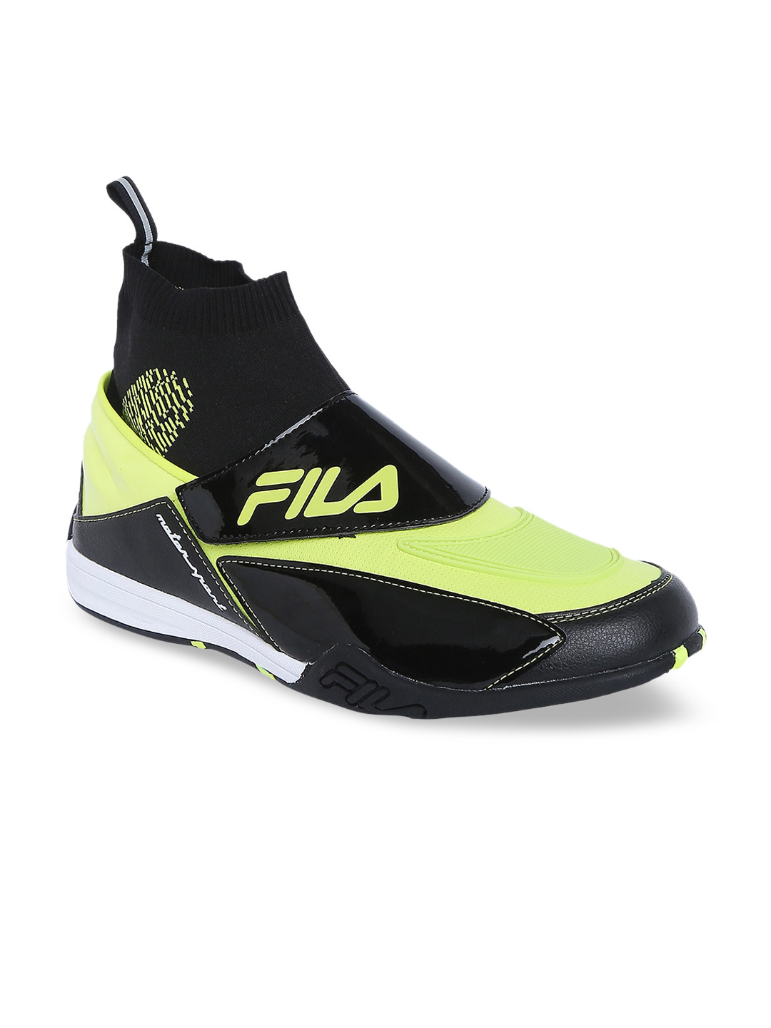 

FILA Men Black Mesh Mid-Top Training or Gym Shoes