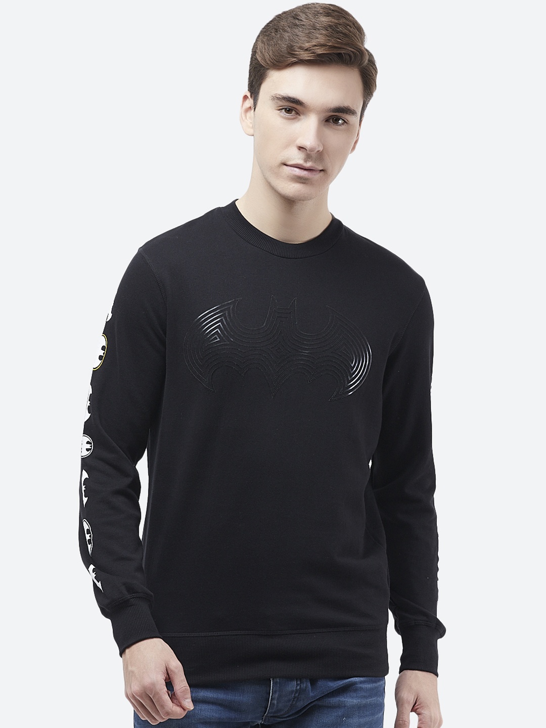 

Free Authority Men Black Batman Print Sweatshirt