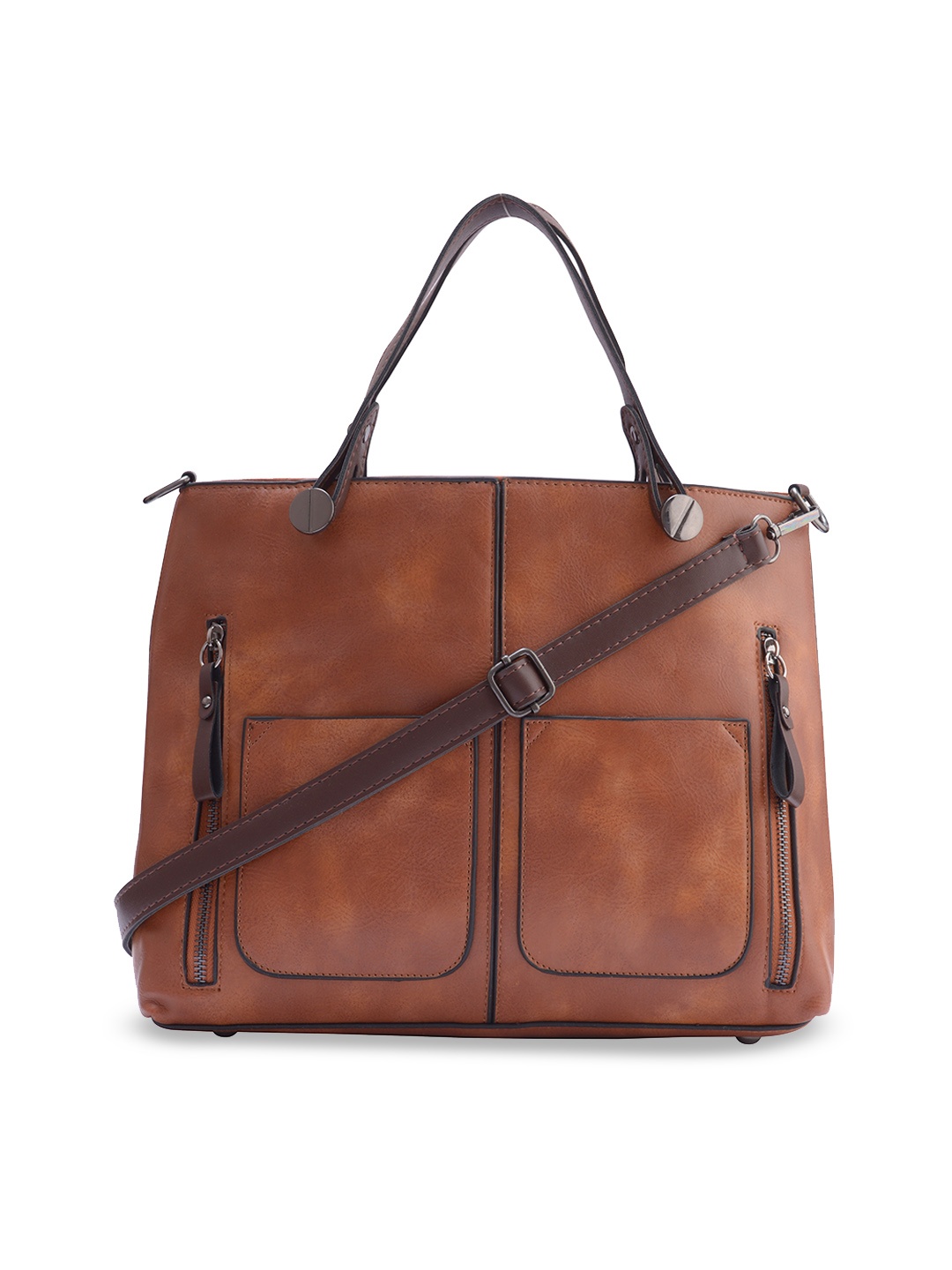

LEGAL BRIBE Tan Brown Solid Handheld Bag