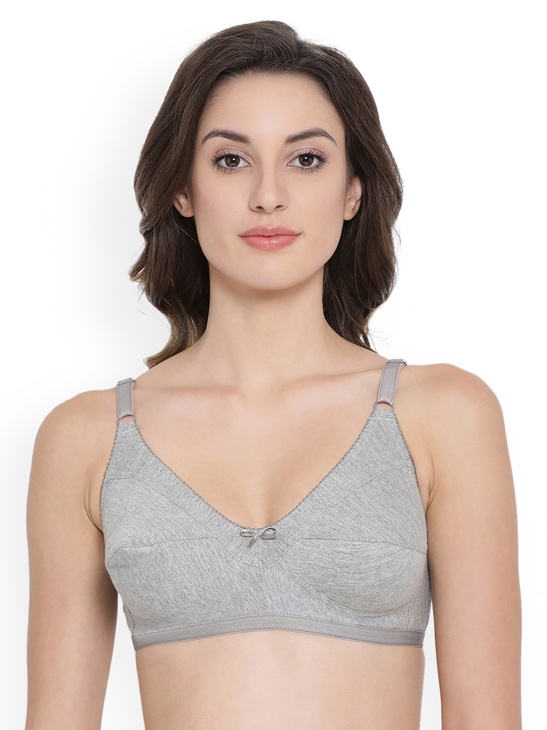 

Clovia Grey Solid Non-Wired Non Padded Everyday Bra BR0185M0132
