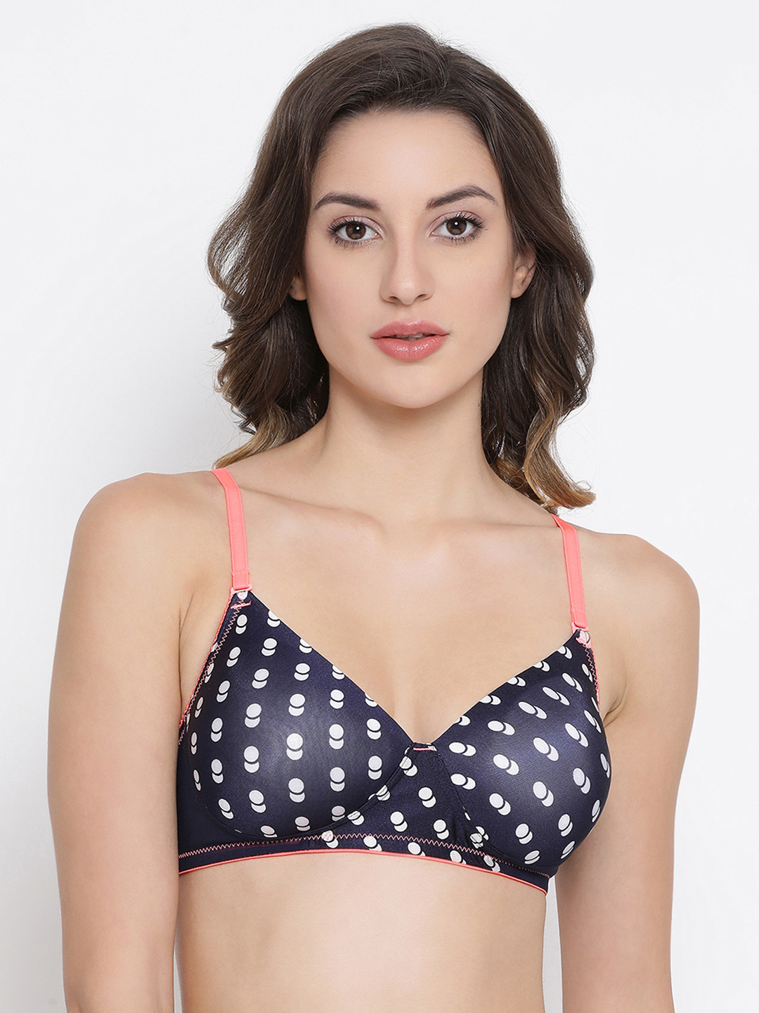 

Clovia Navy Blue & White Printed Non-Wired Lightly Padded T-shirt Bra BR1277C0832