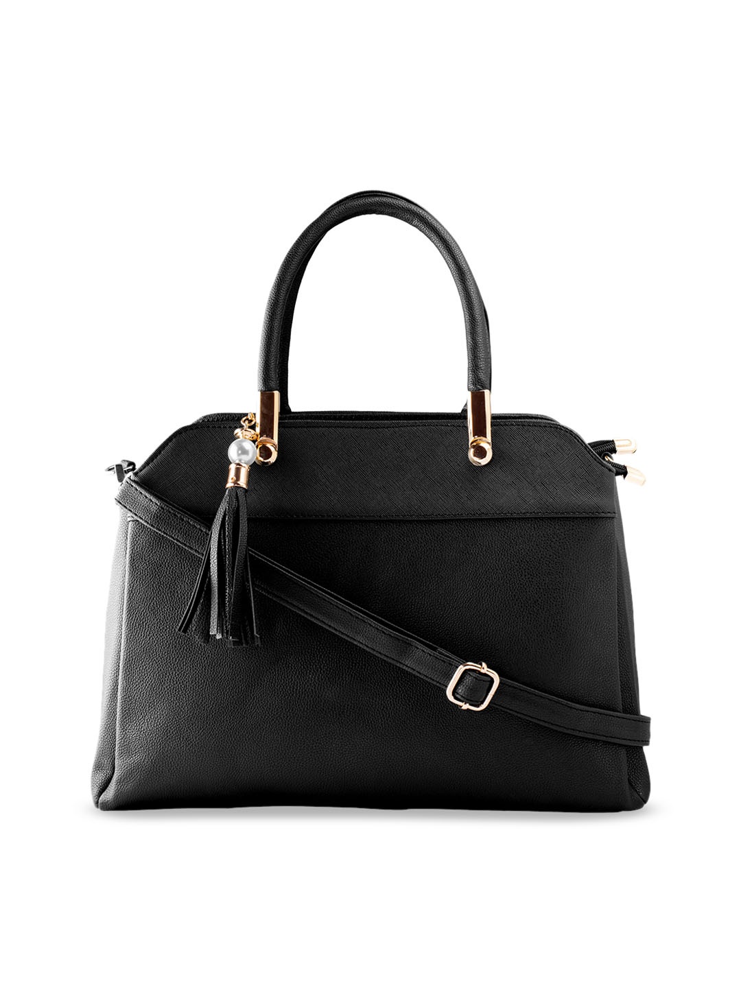 

LEGAL BRIBE Black Solid Handheld Bag